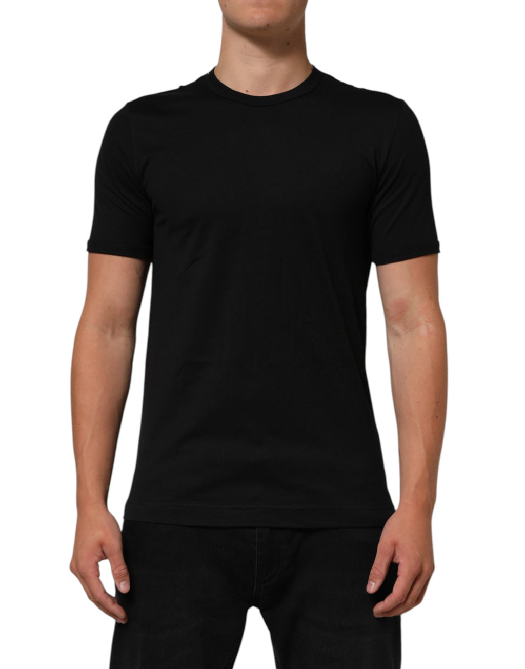 Dolce & Gabbana Schwarzes Goodluck 2021 Baumwoll-T-Shirt mit Rundhalsausschnitt
