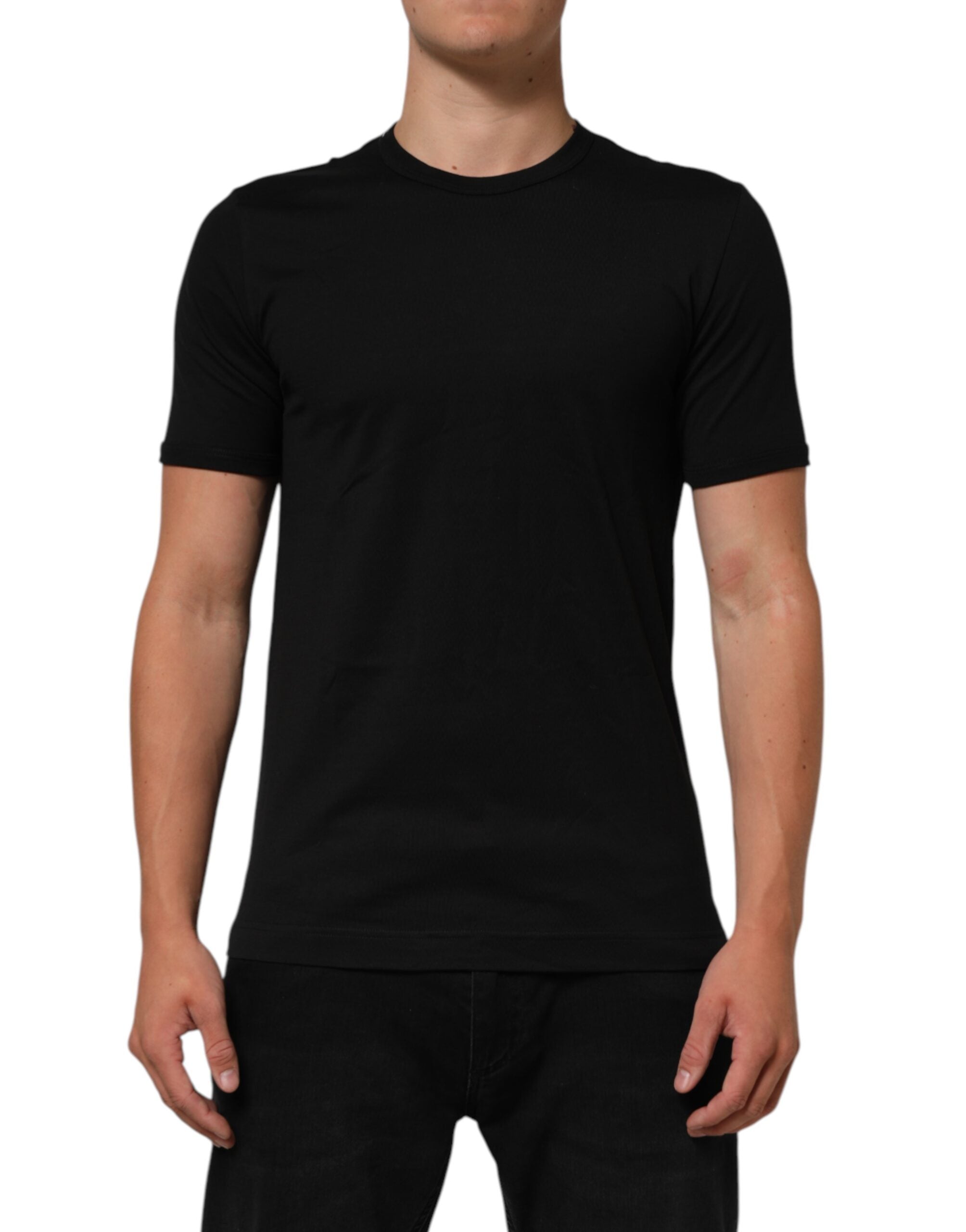 Dolce & Gabbana Schwarzes Goodluck 2021 Baumwoll-T-Shirt mit Rundhalsausschnitt