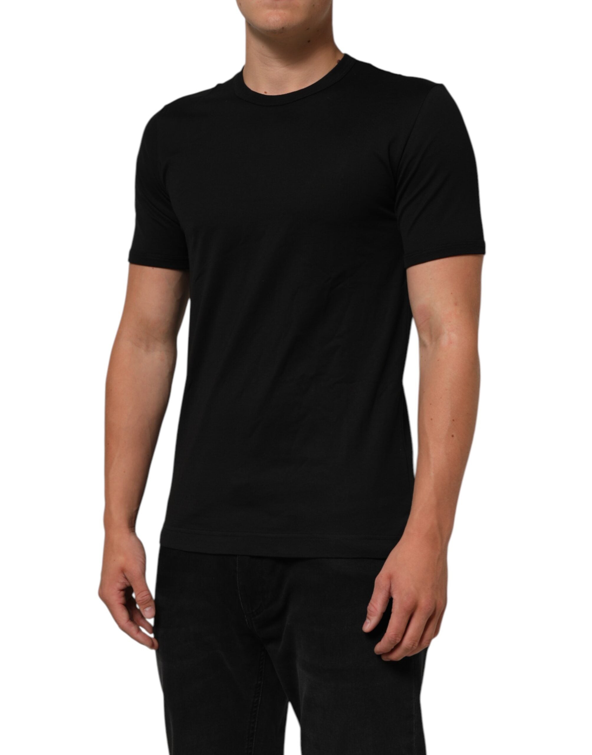 Dolce & Gabbana Schwarzes Goodluck 2021 Baumwoll-T-Shirt mit Rundhalsausschnitt