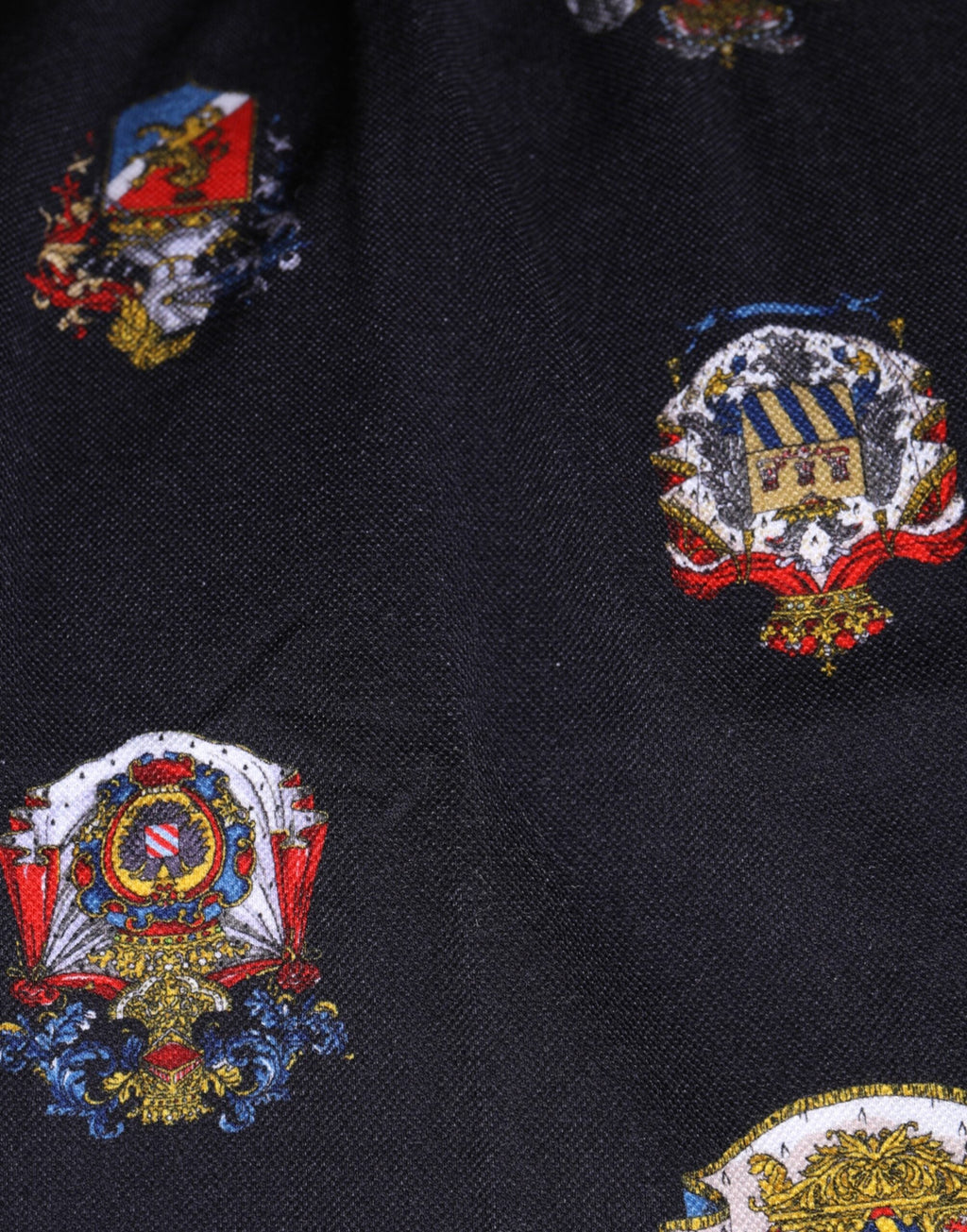 Dolce & Gabbana Blaues Polohemd mit Wappendruck T-shirt