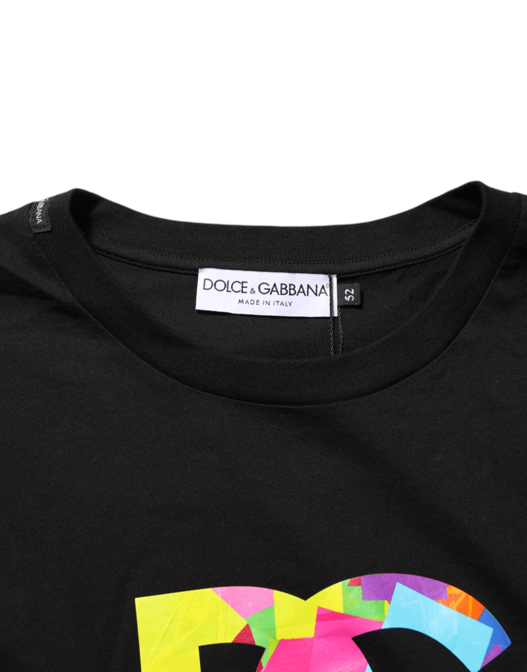 Dolce & Gabbana Schwarzes Logo Print Baumwolle Männer T-Shirt mit Rundhalsausschnitt
