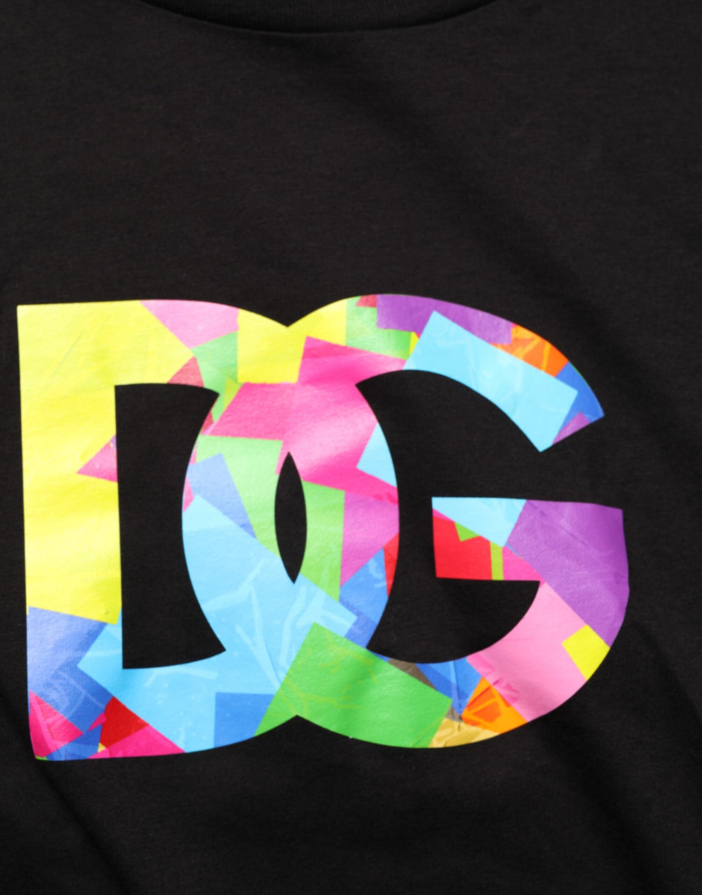 Dolce & Gabbana Schwarzes Logo Print Baumwolle Männer T-Shirt mit Rundhalsausschnitt