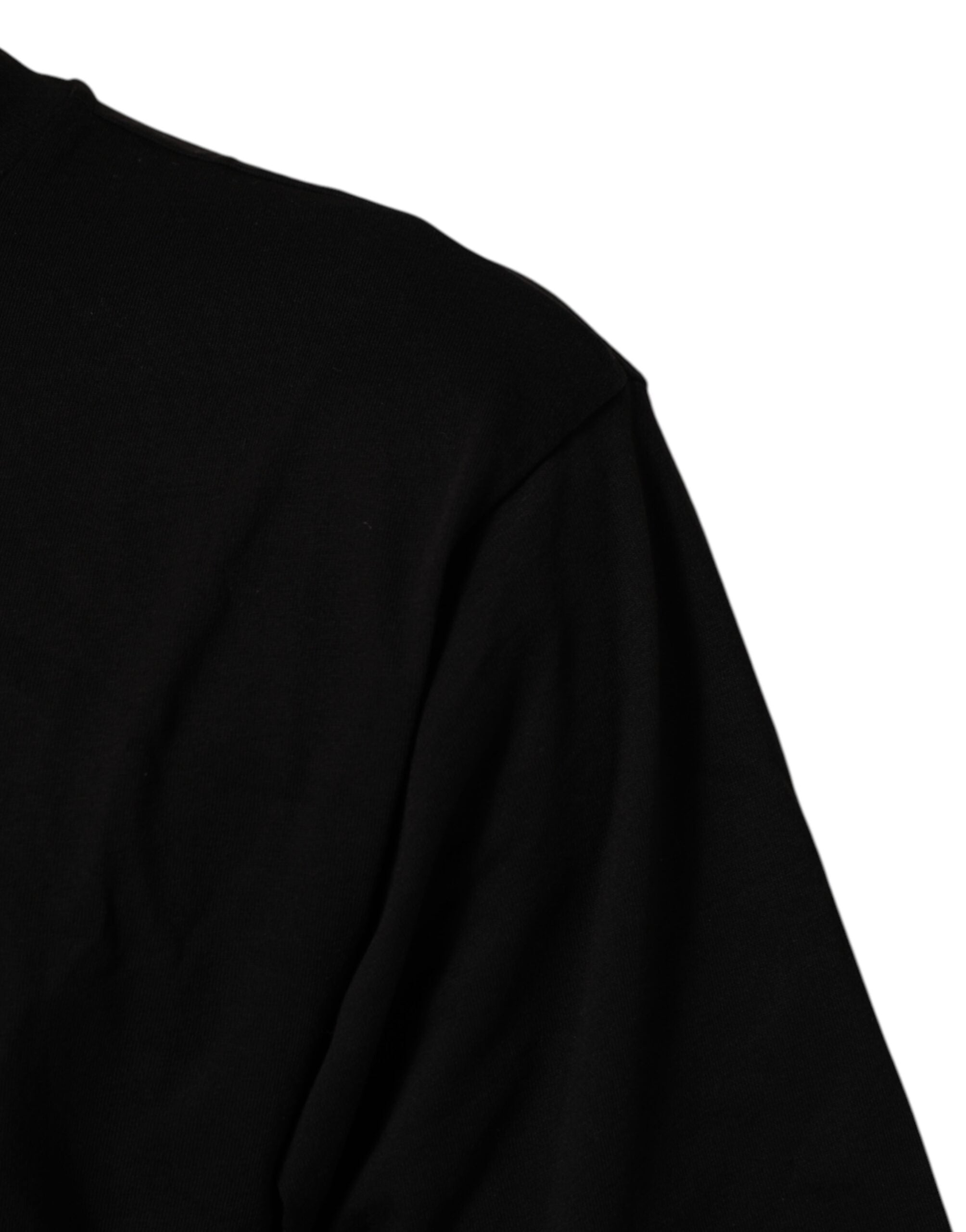 Dolce & Gabbana Schwarzes T-Shirt mit Rundhalsausschnitt und Logodruck aus Baumwolle