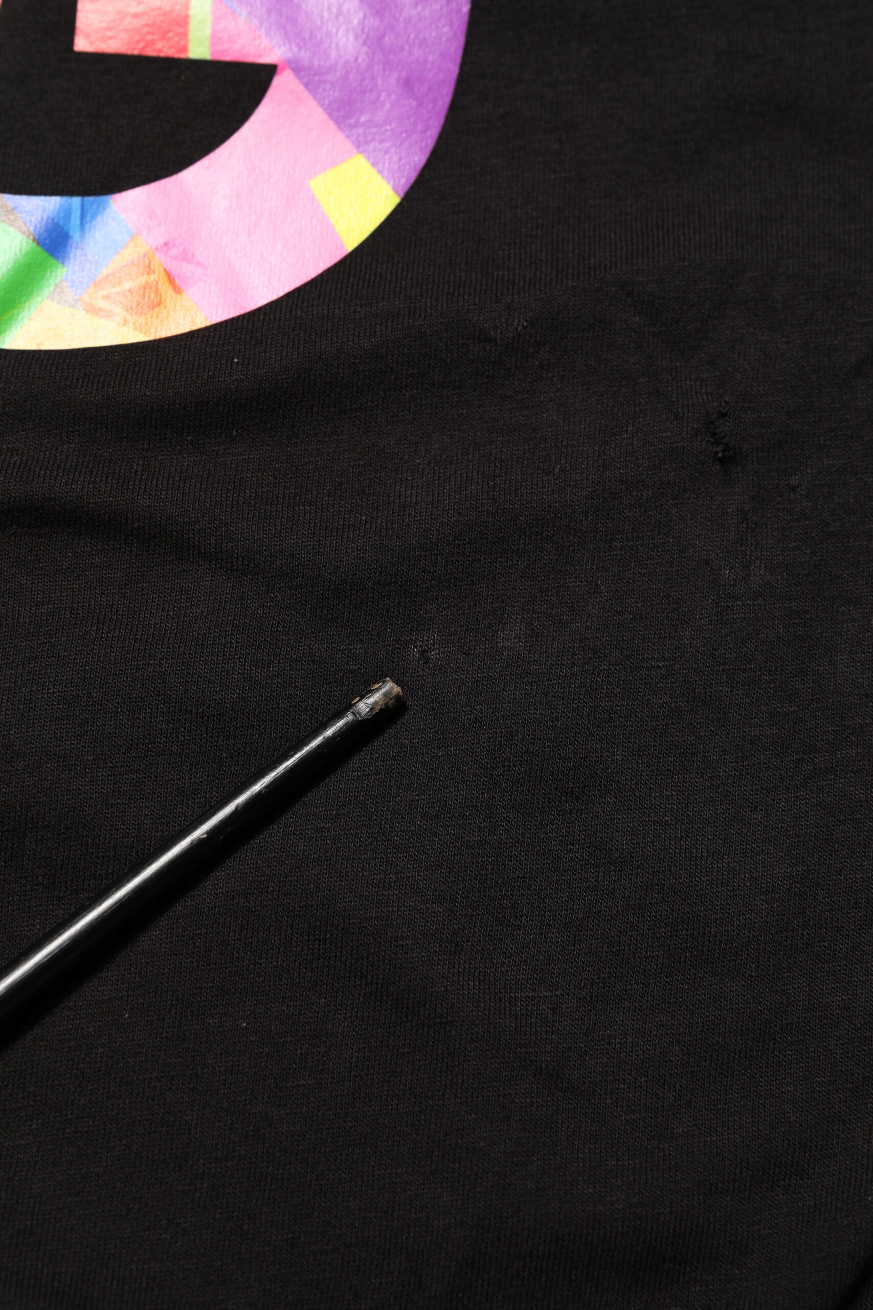 Dolce & Gabbana Schwarzes T-Shirt mit Rundhalsausschnitt und Logodruck aus Baumwolle