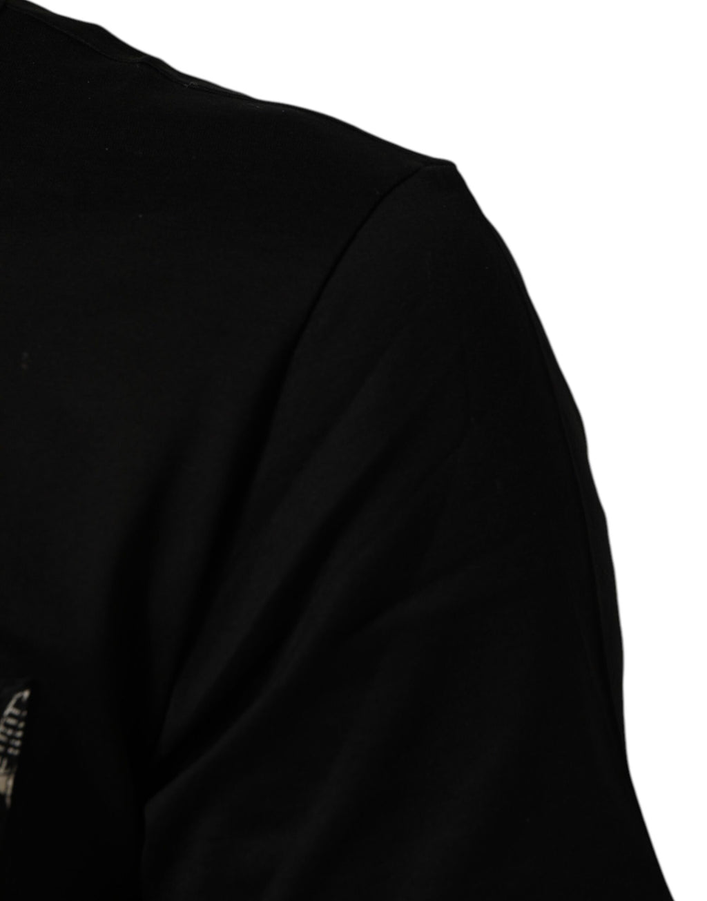 Dolce & Gabbana Schwarzes T-Shirt mit Rundhalsausschnitt aus Baumwolle mit Musical-Druck