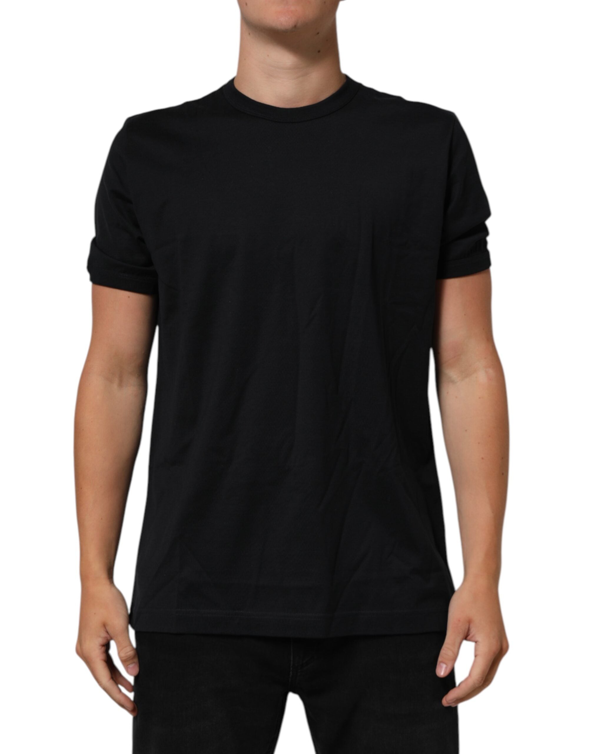 Dolce & Gabbana Schwarzes Goodluck 2018 Baumwoll-T-Shirt mit Rundhalsausschnitt