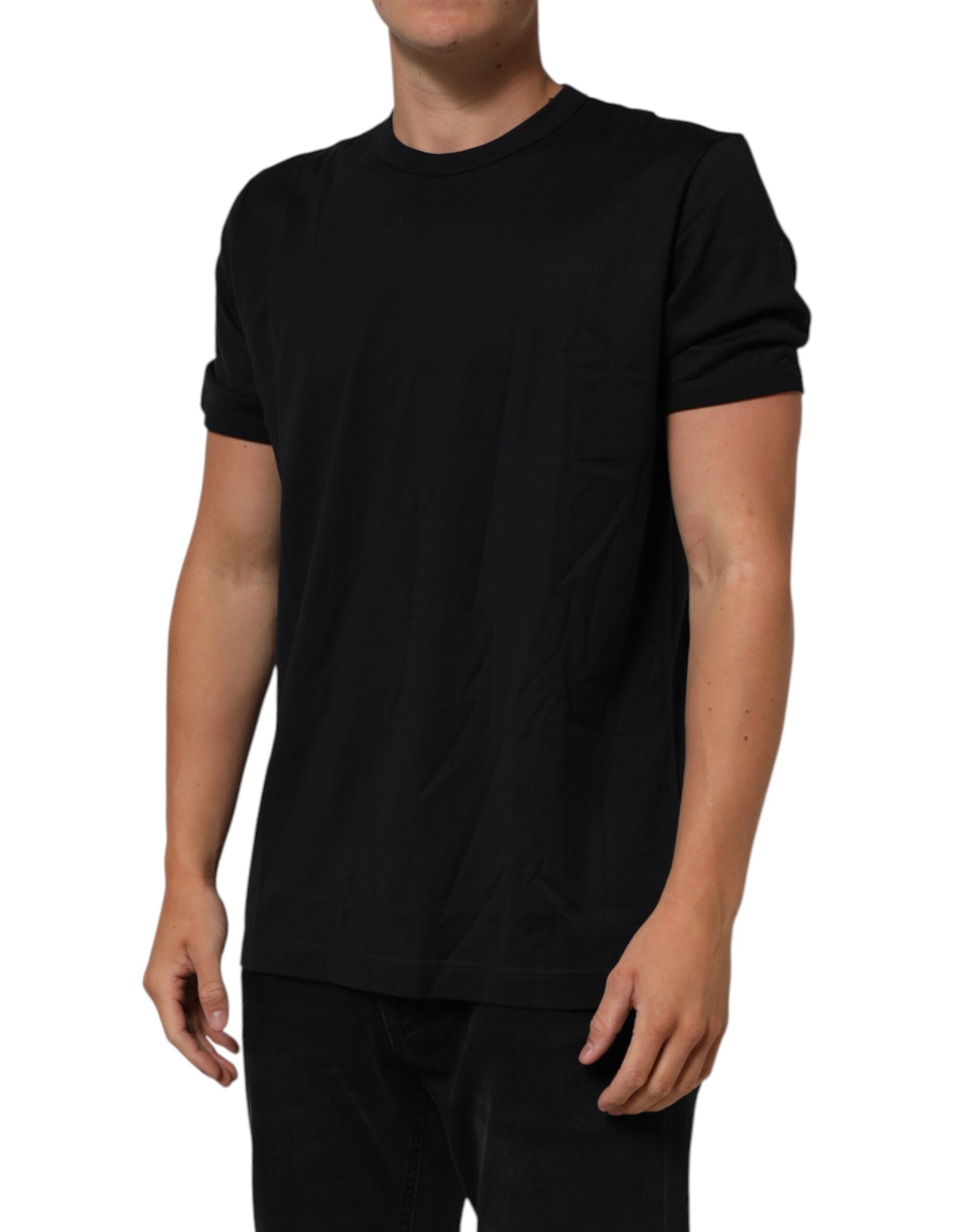 Dolce & Gabbana Schwarzes Goodluck 2018 Baumwoll-T-Shirt mit Rundhalsausschnitt