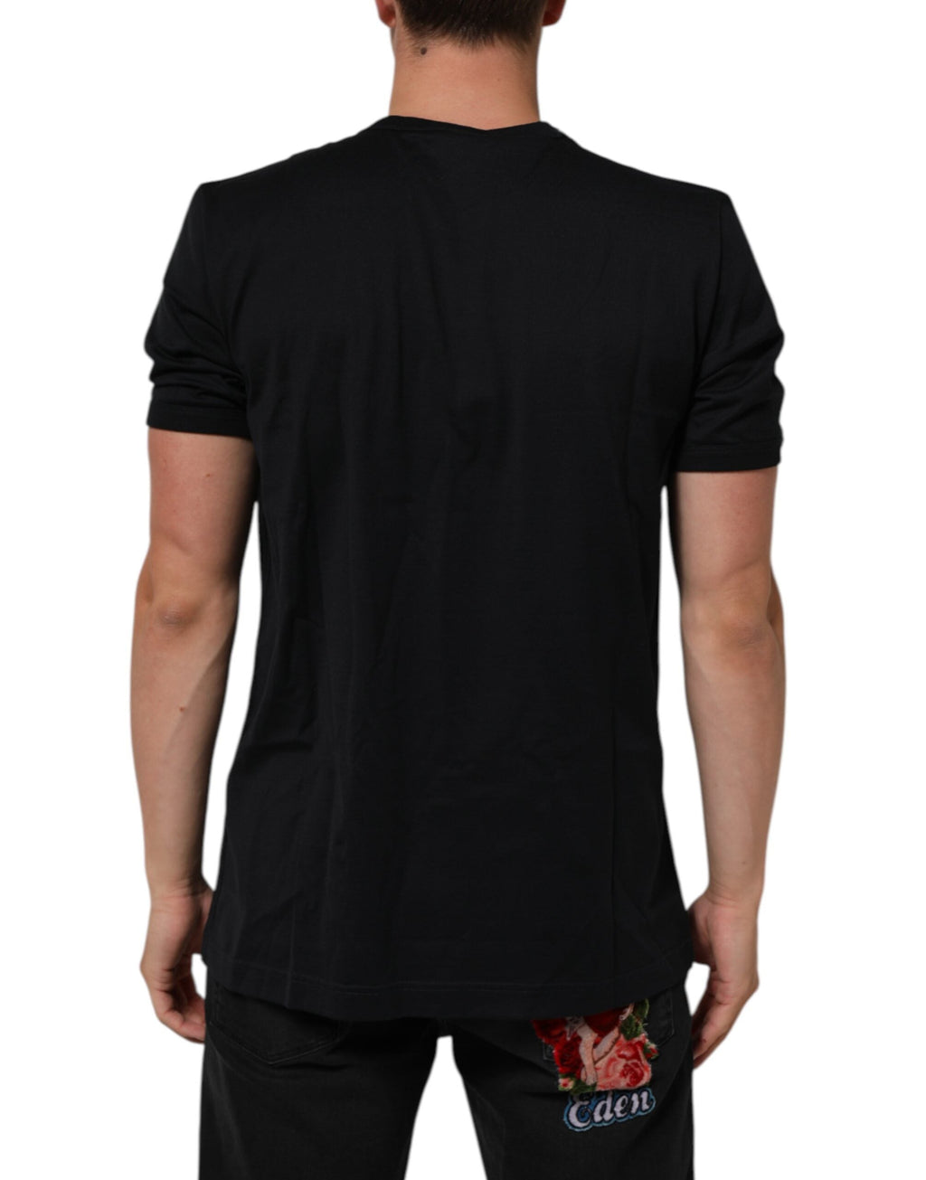 Dolce & Gabbana Schwarzes Goodluck 2018 Baumwoll-T-Shirt mit Rundhalsausschnitt