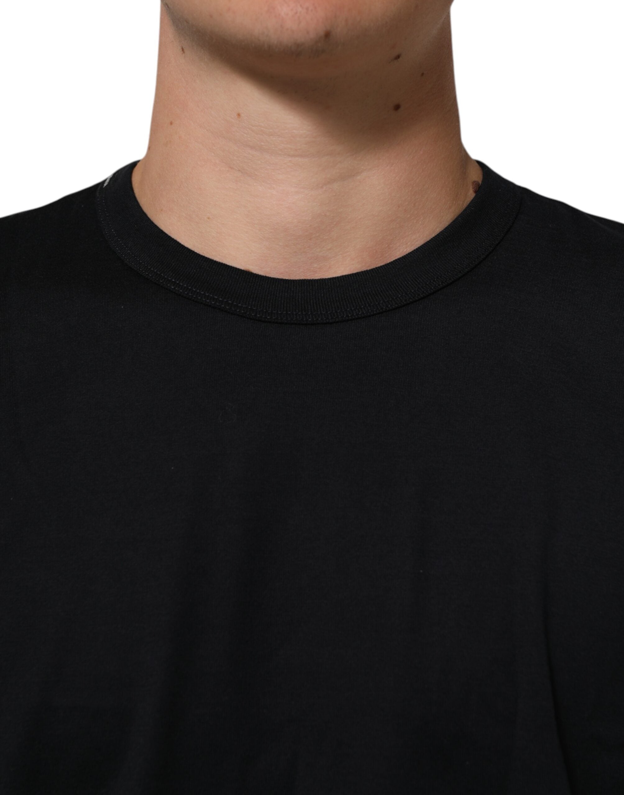 Dolce & Gabbana Schwarzes Goodluck 2018 Baumwoll-T-Shirt mit Rundhalsausschnitt