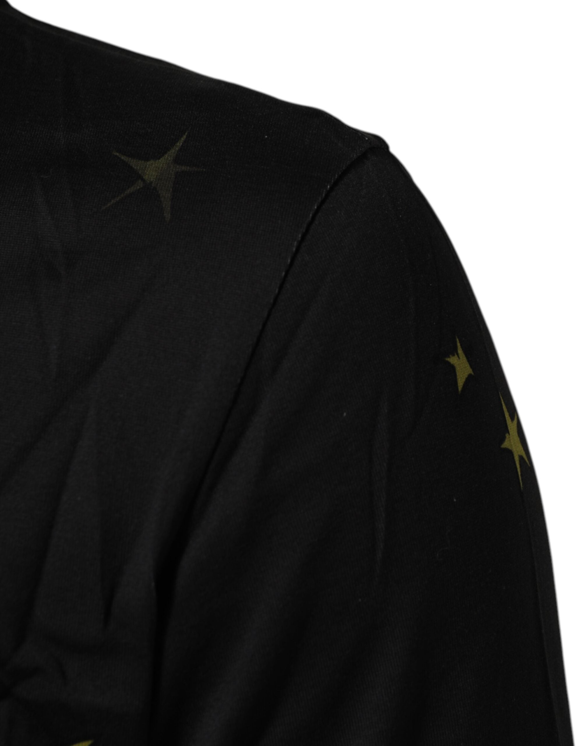 Dolce & Gabbana Schwarzes T-Shirt mit Rundhalsausschnitt aus Baumwolle mit Musical-Druck