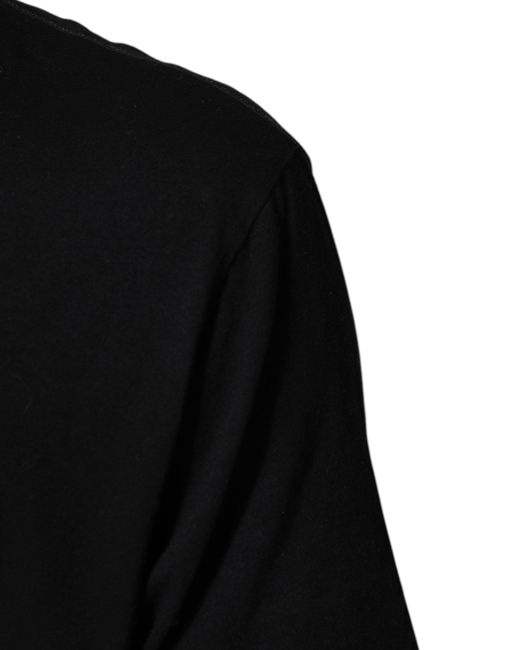 Dolce & Gabbana Schwarzes T-Shirt mit Rundhalsausschnitt aus Baumwolle mit Musical-Druck