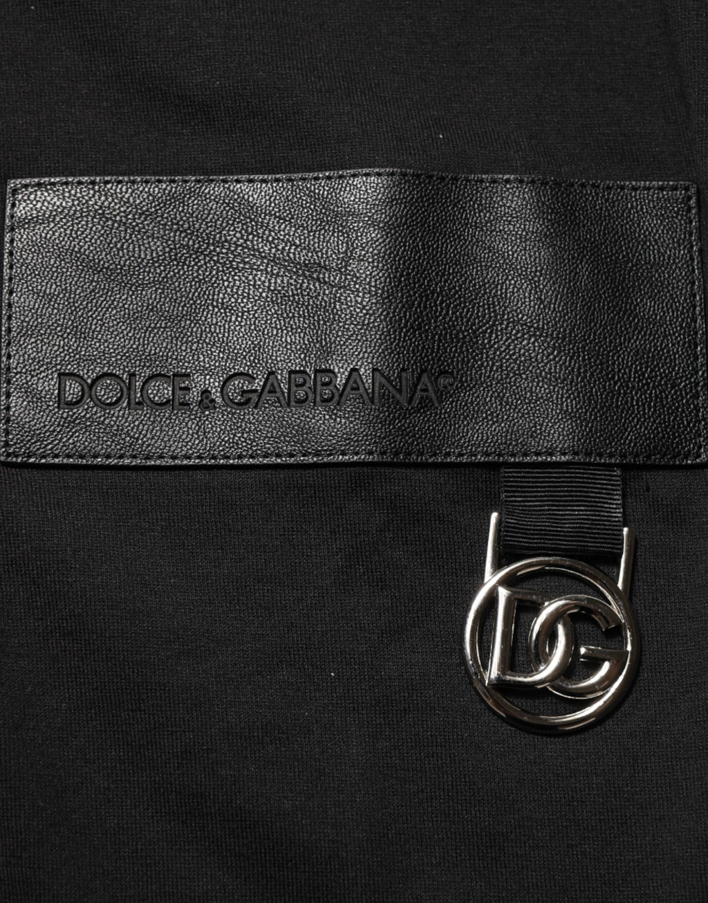 Dolce & Gabbana Schwarzes Logo-Plakette Baumwolle T-Shirt mit Rundhalsausschnitt