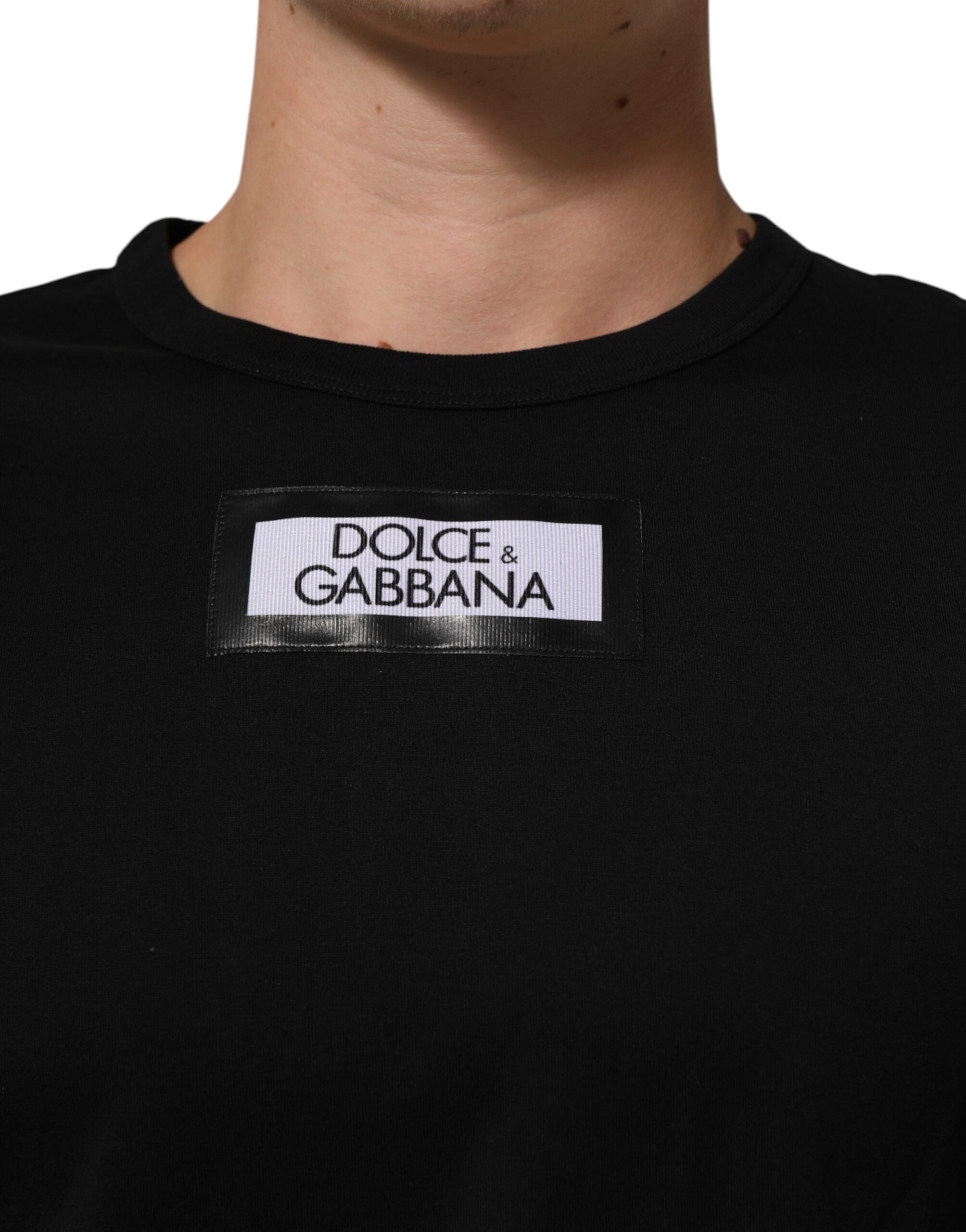 Dolce & Gabbana Schwarzes DGRoyals Baumwoll-T-Shirt für Männer mit Rundhalsausschnitt IT