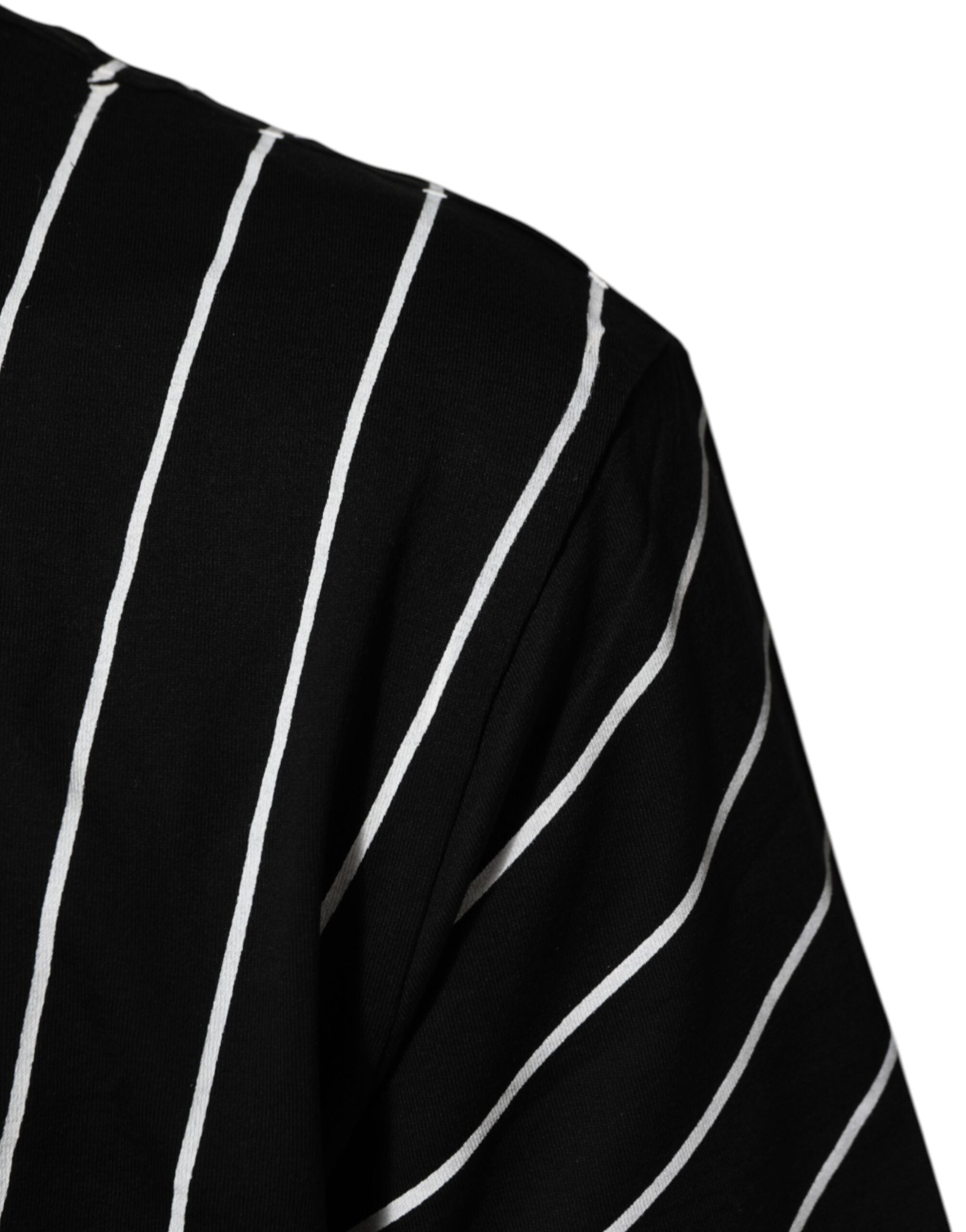 Dolce & Gabbana Schwarzes Baumwoll-T-Shirt mit Rundhalsausschnitt und Polka-Dots