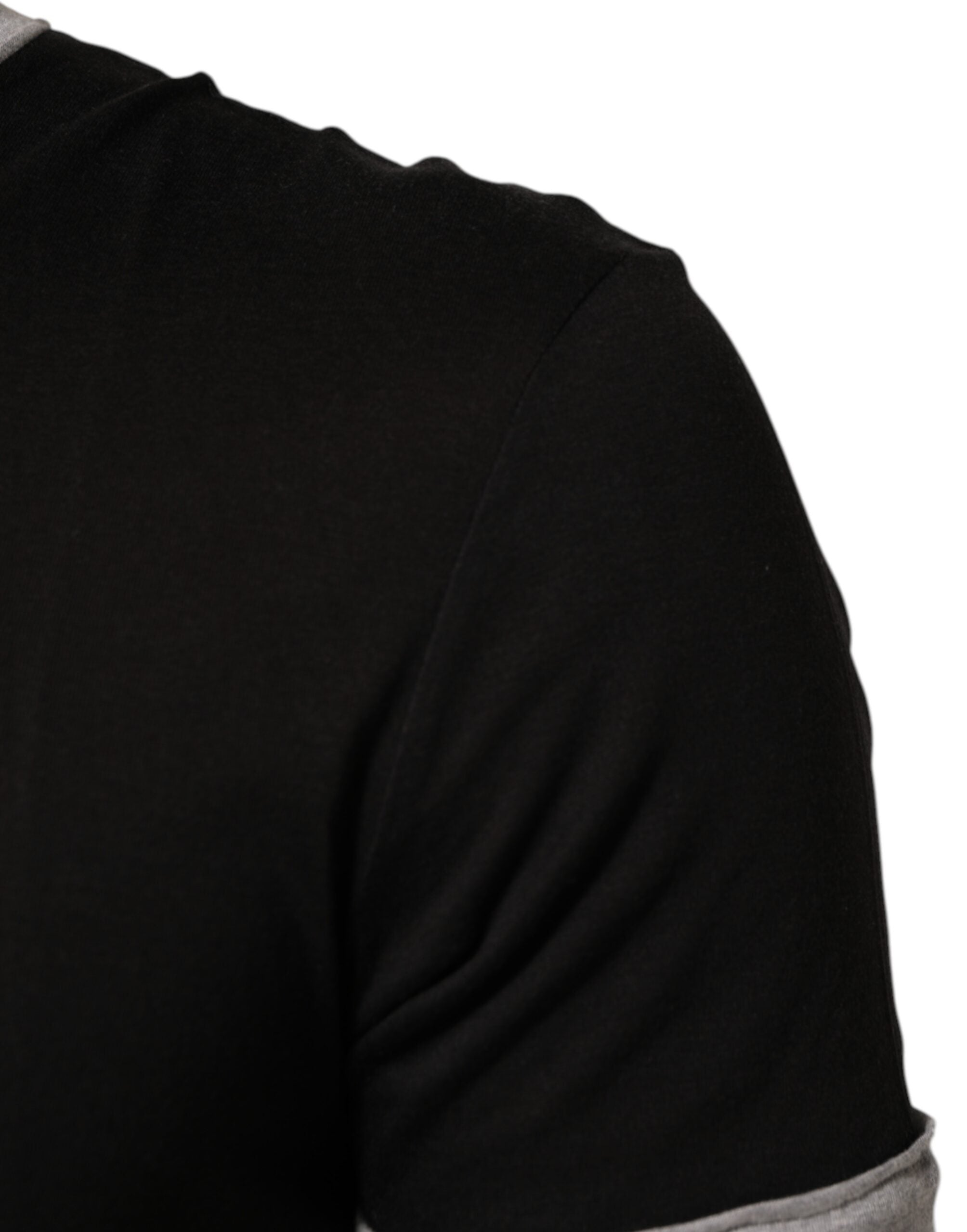 Dolce & Gabbana Schwarzes T-Shirt mit Rundhalsausschnitt aus Baumwolle mit Logodruck für Männer