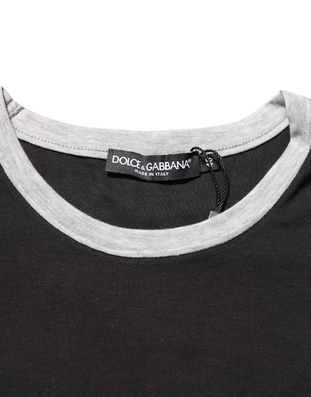 Dolce & Gabbana Schwarzes T-Shirt mit Rundhalsausschnitt aus Baumwolle mit Logodruck für Männer
