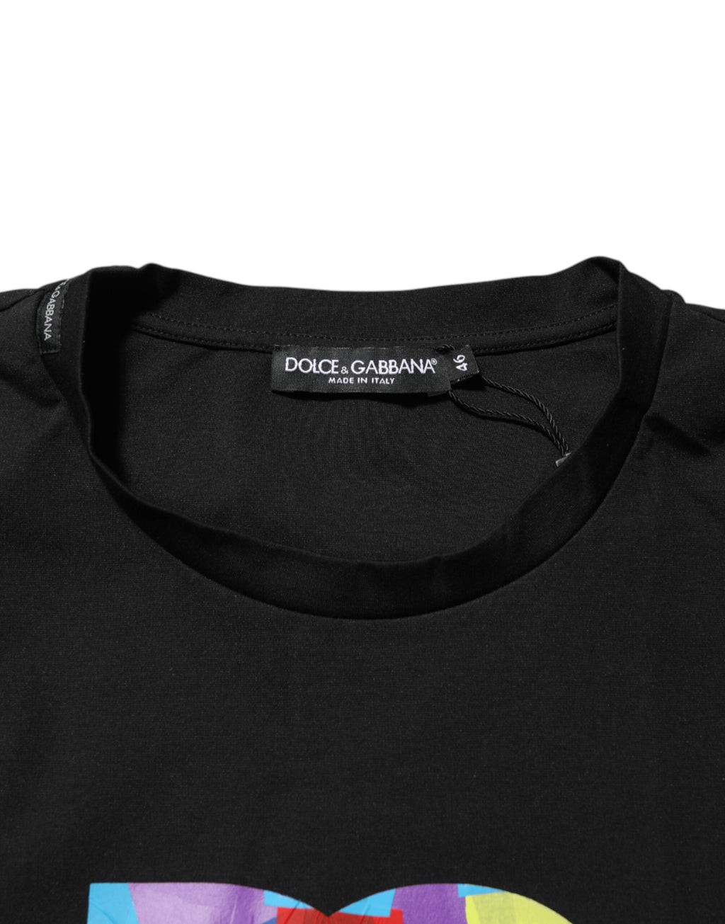 Dolce & Gabbana Schwarzes Logo Print Baumwolle Männer T-Shirt mit Rundhalsausschnitt