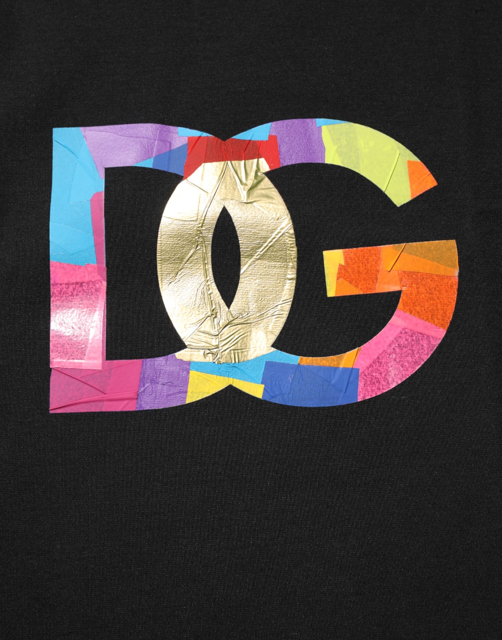 Dolce & Gabbana Schwarzes Logo Print Baumwolle Männer T-Shirt mit Rundhalsausschnitt