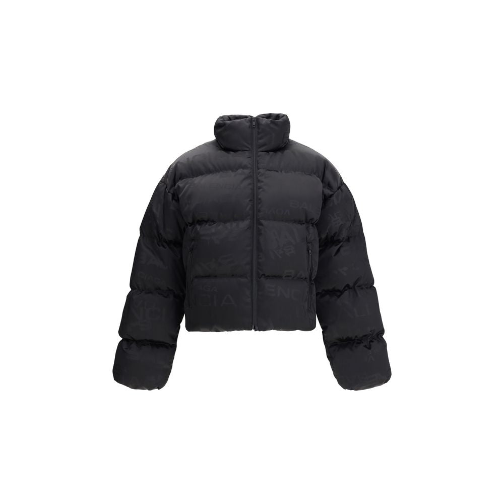 Balenciaga Gekürzte Pufferjacke mit Logomotiv