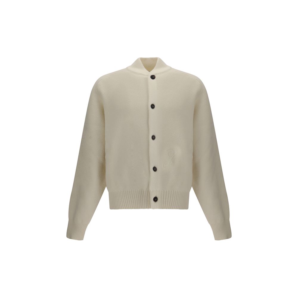 Jacquemus Weißer Fleece-Wollcardigan