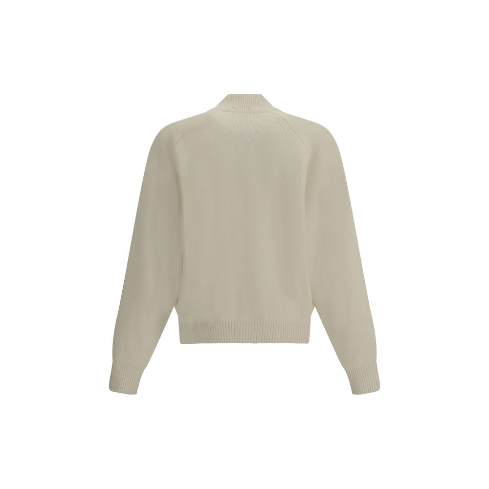 Jacquemus Weißer Fleece-Wollcardigan