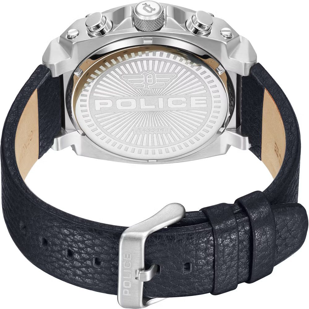 Police Blaue Lederuhr