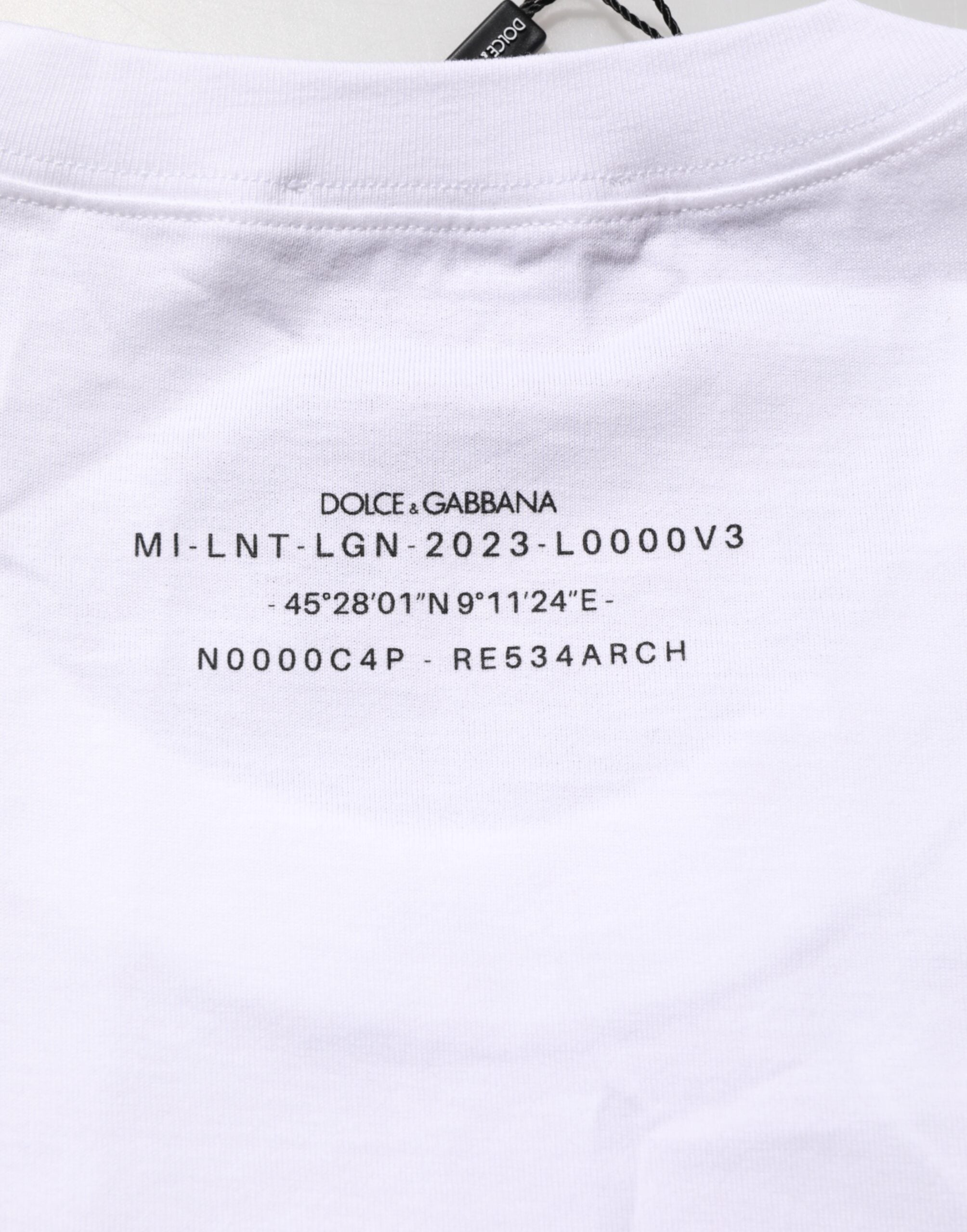 Dolce & Gabbana Weißes ärmelloses bedrucktes Tank-T-Shirt aus Baumwolle