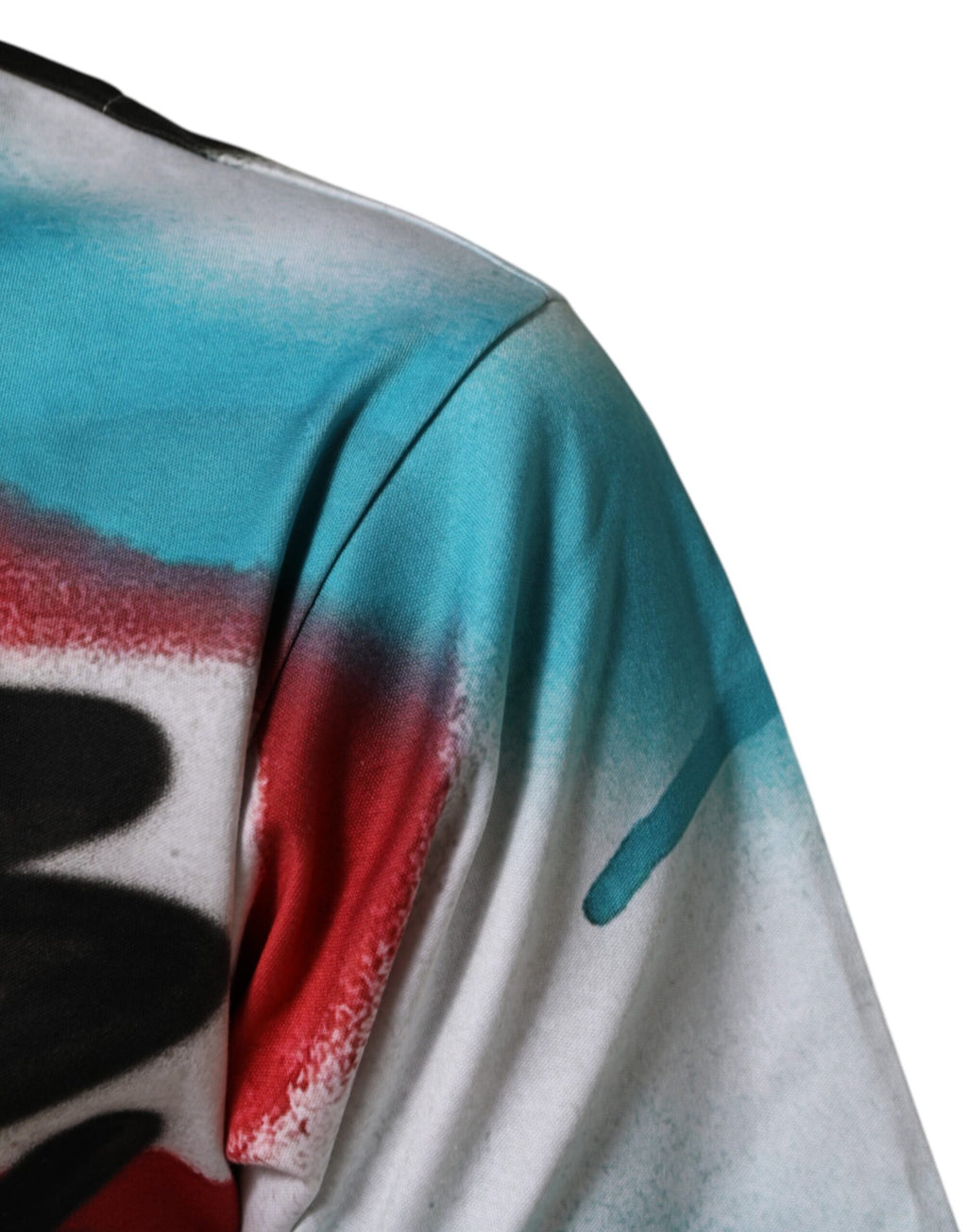 Dolce & Gabbana Weißes Graffiti-T-Shirt mit Rundhalsausschnitt und kurzen Ärmeln
