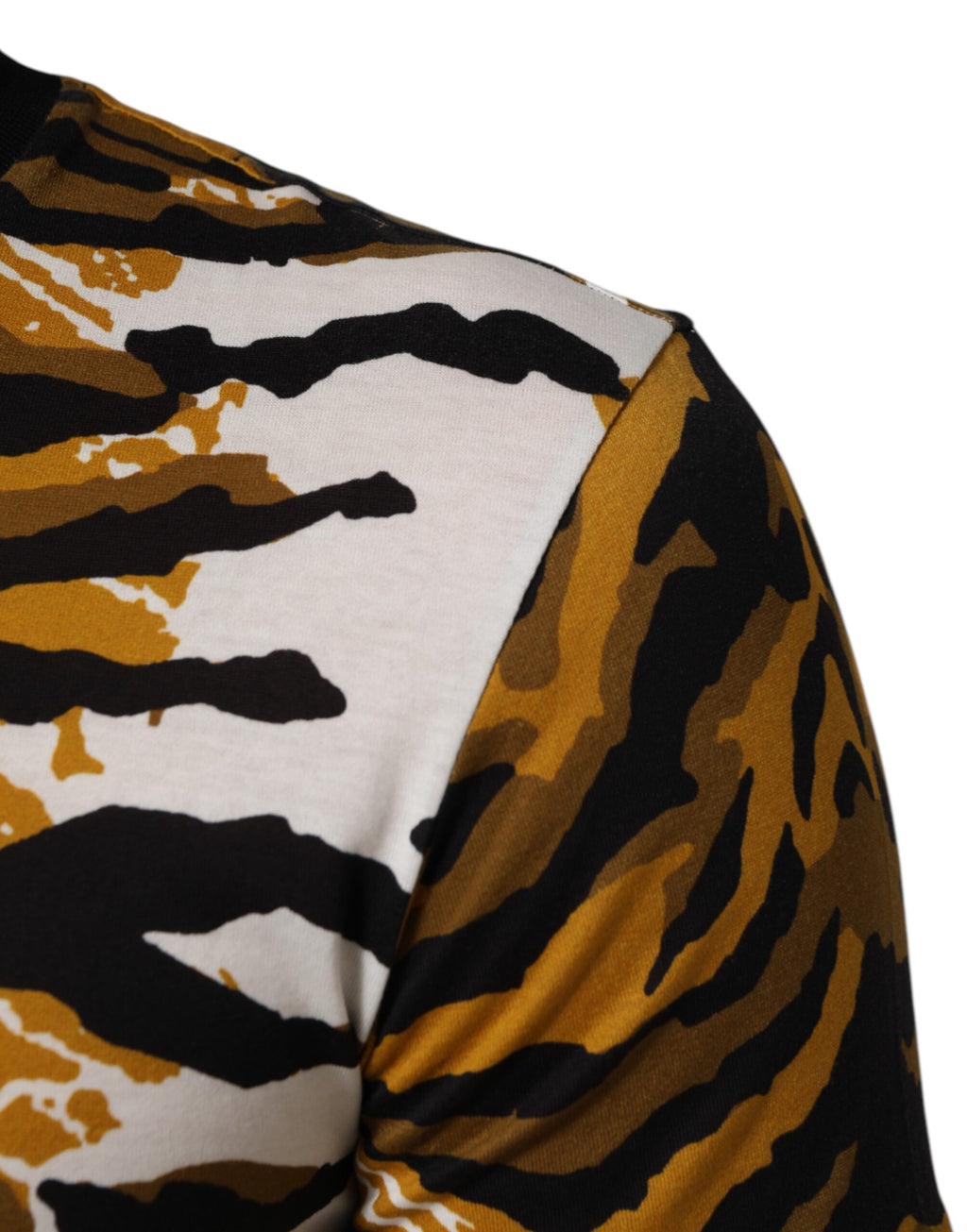 Dolce & Gabbana Multicolor Leopard Palm Leaf Männer Rundhals-T-Shirt