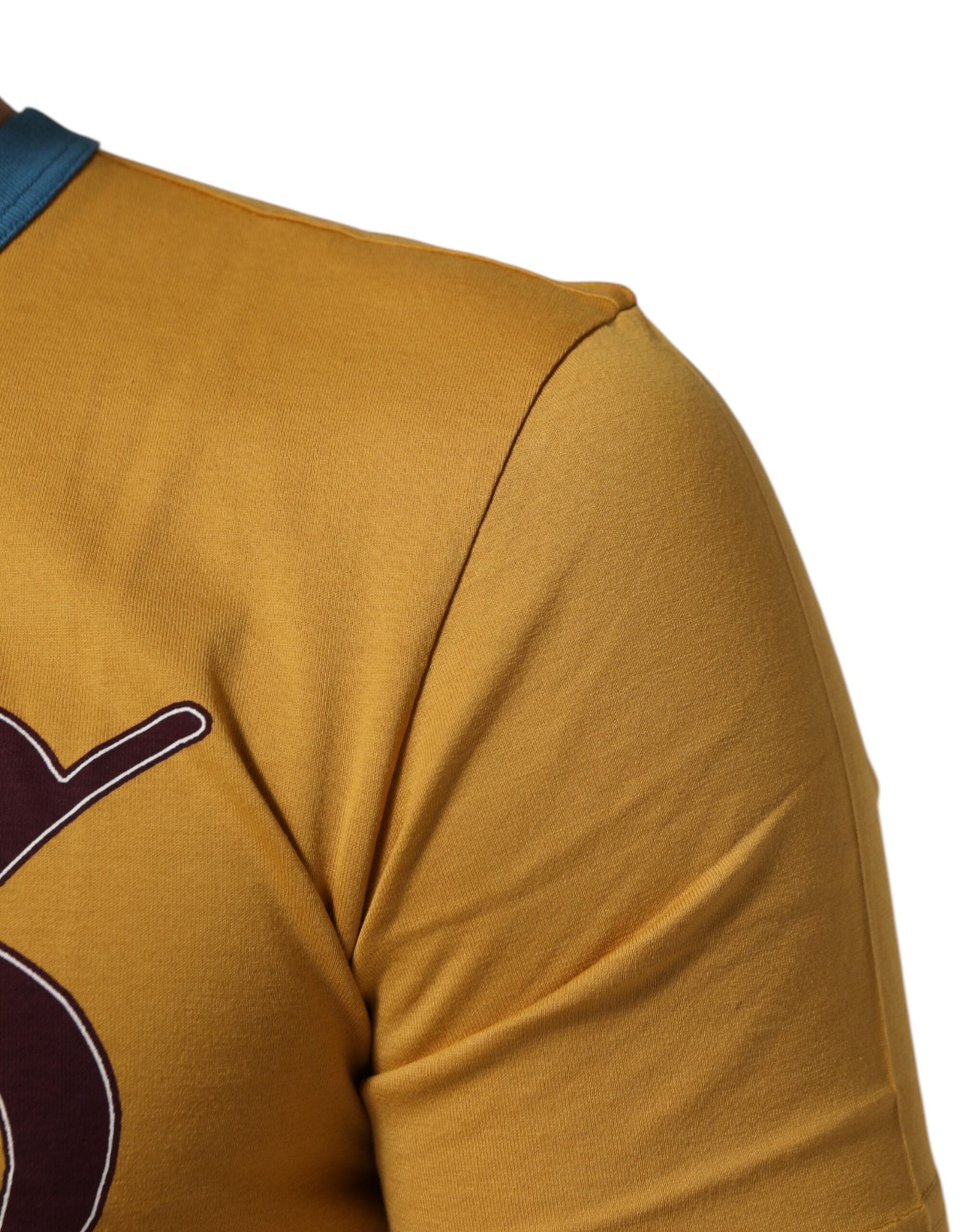 Dolce & Gabbana Gelbes Logo T-Shirt mit Rundhalsausschnitt und kurzen Ärmeln