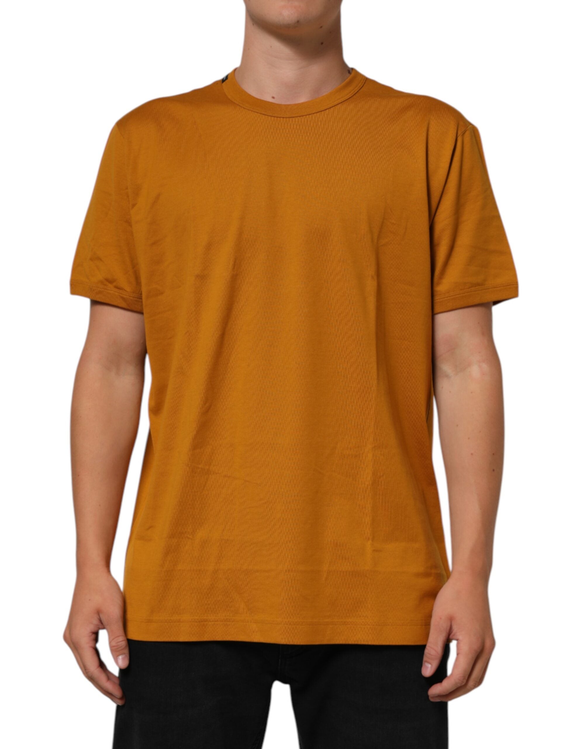Dolce & Gabbana Golden Brown Crew Neck Kurzarm-T-Shirt