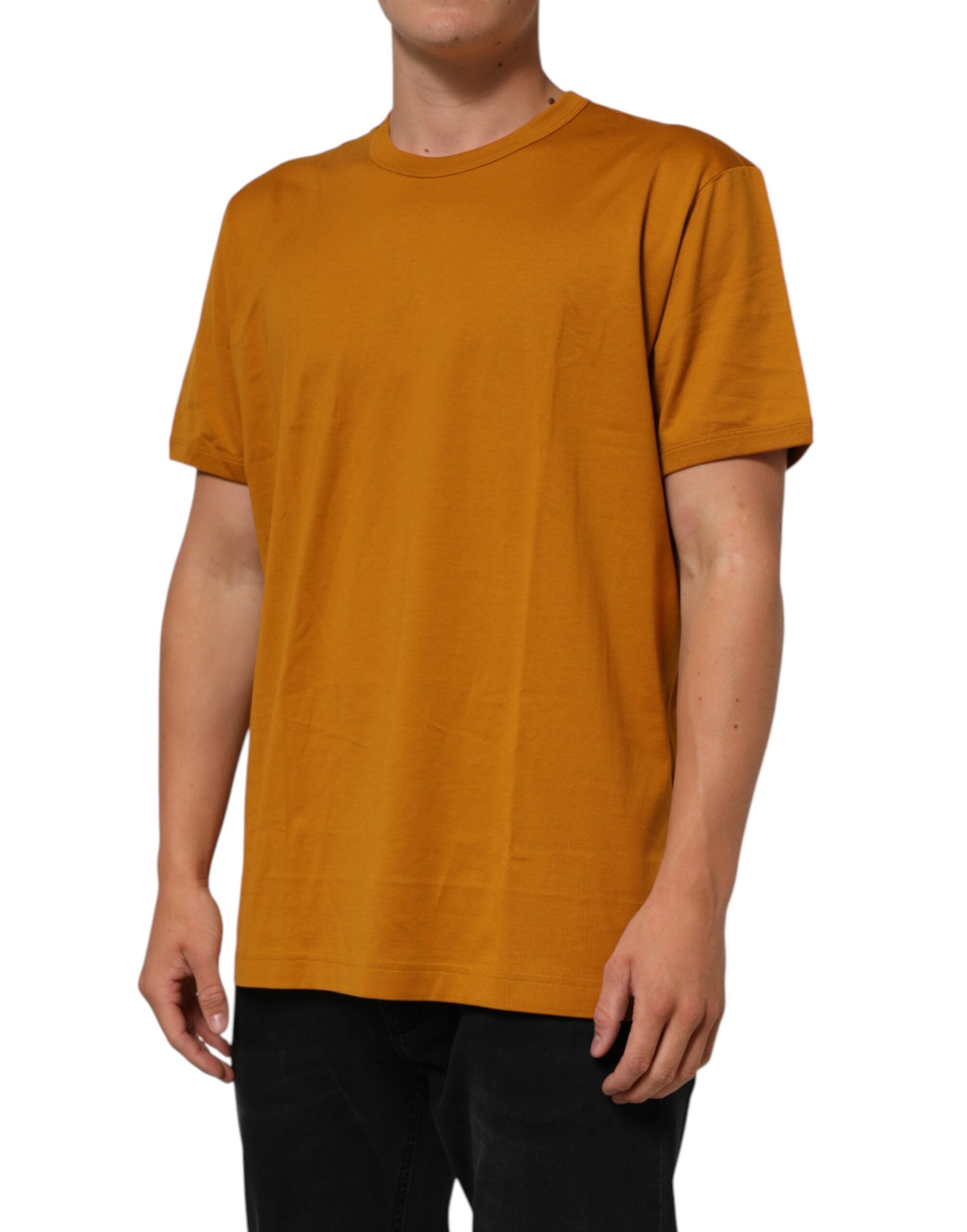 Dolce & Gabbana Golden Brown Crew Neck Kurzarm-T-Shirt
