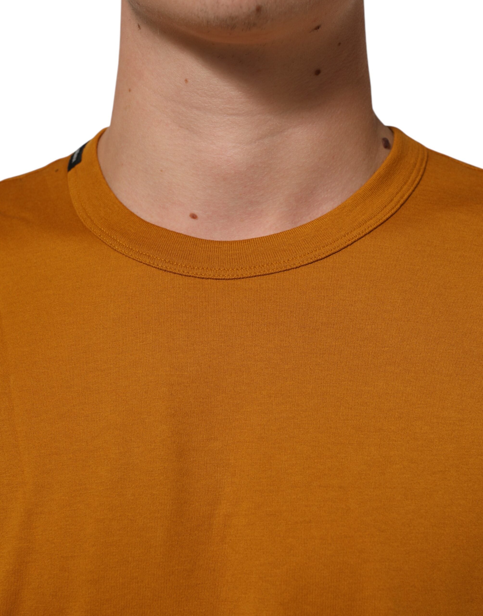 Dolce & Gabbana Golden Brown Crew Neck Kurzarm-T-Shirt