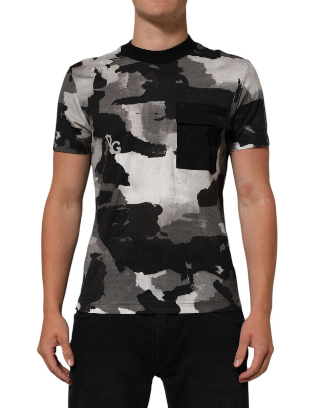 Dolce & Gabbana Multicolor Camouflage Männer Kurzarm-T-Shirt
