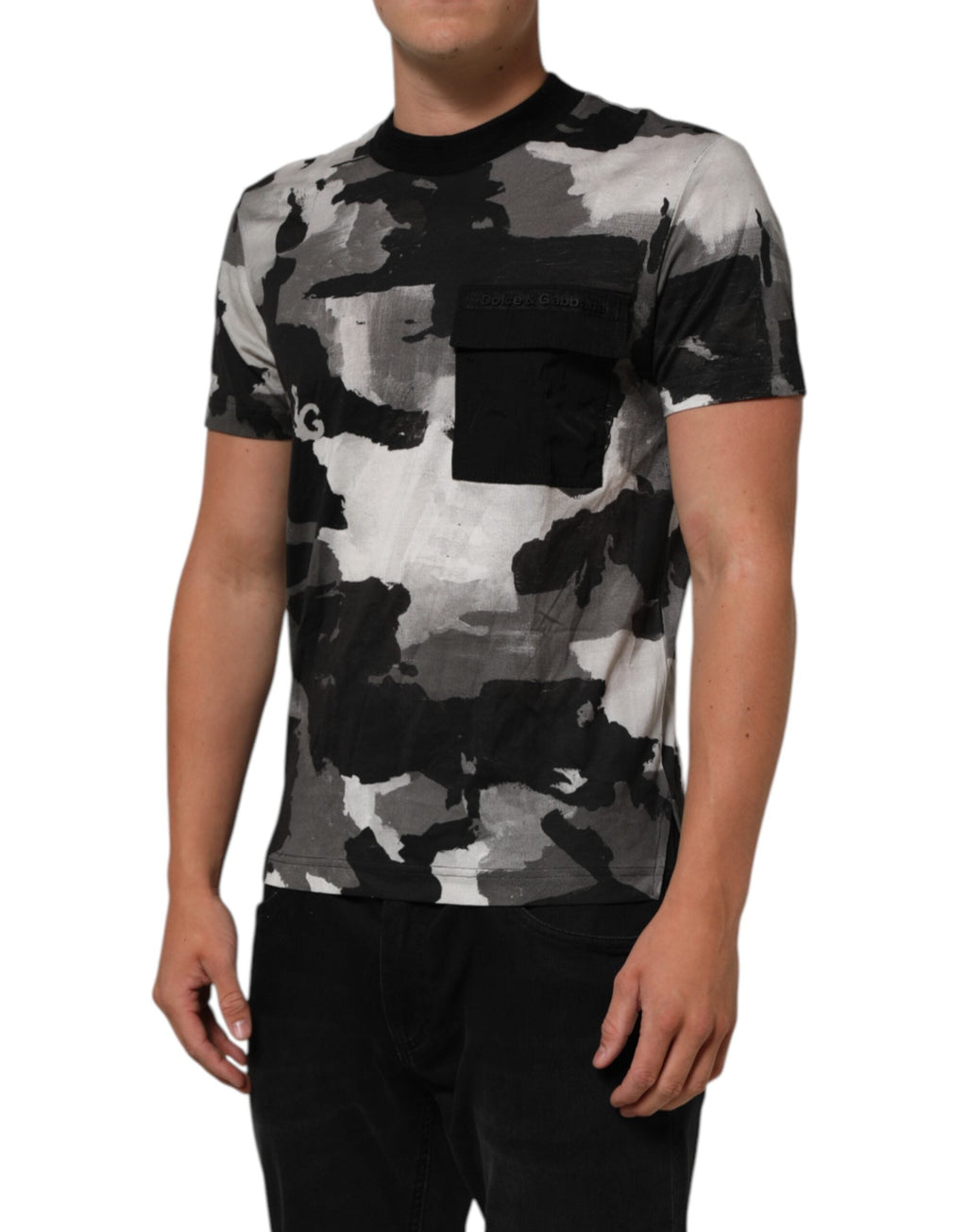 Dolce & Gabbana Multicolor Camouflage Männer Kurzarm-T-Shirt