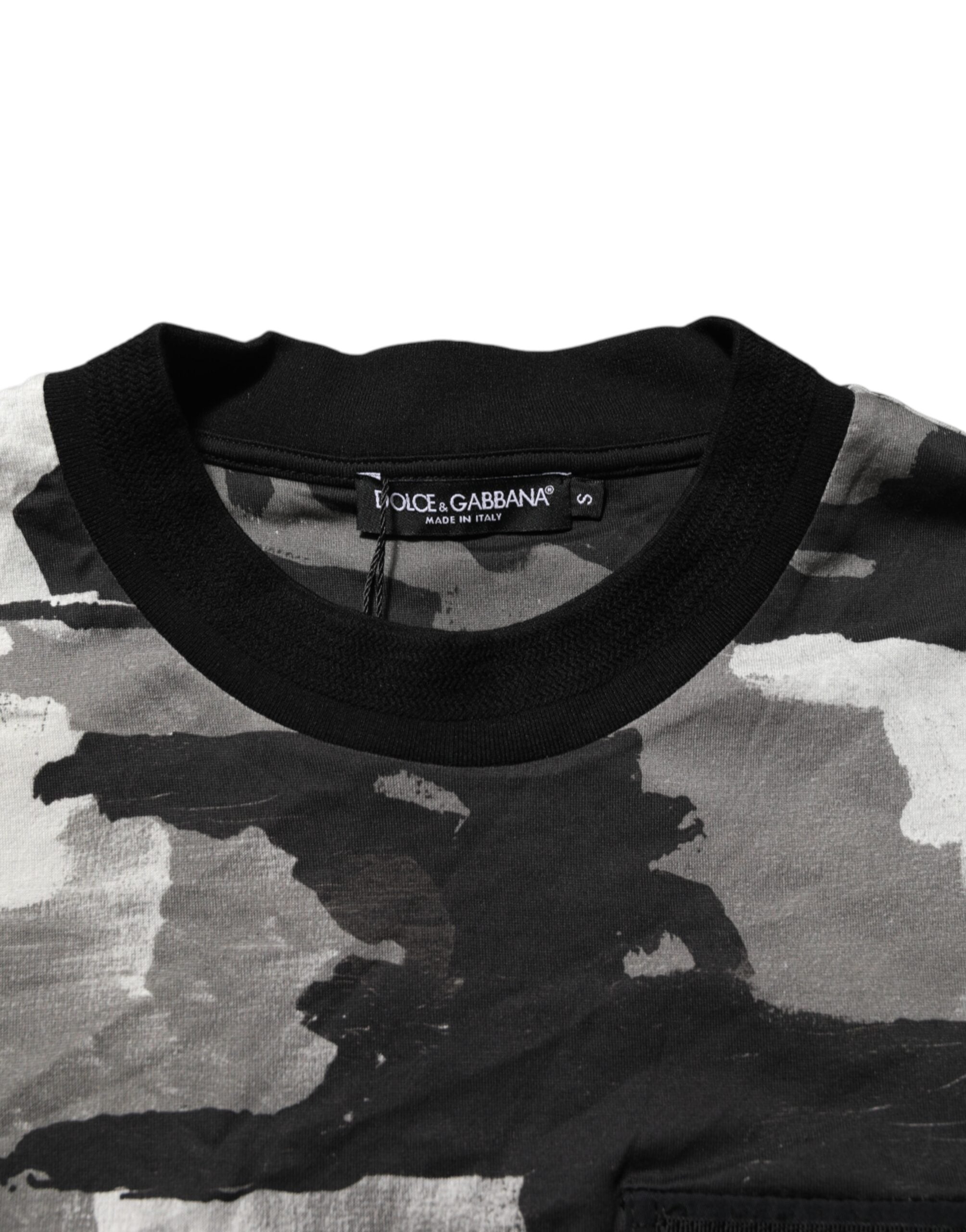 Dolce & Gabbana Multicolor Camouflage Männer Kurzarm-T-Shirt