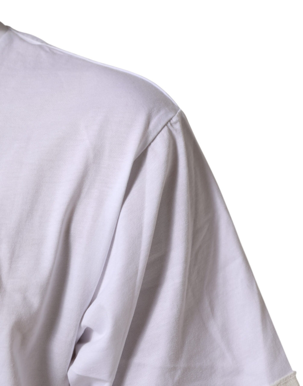 Dolce & Gabbana Weißes T-Shirt mit Rundhalsausschnitt aus Baumwolle mit Grafikdruck