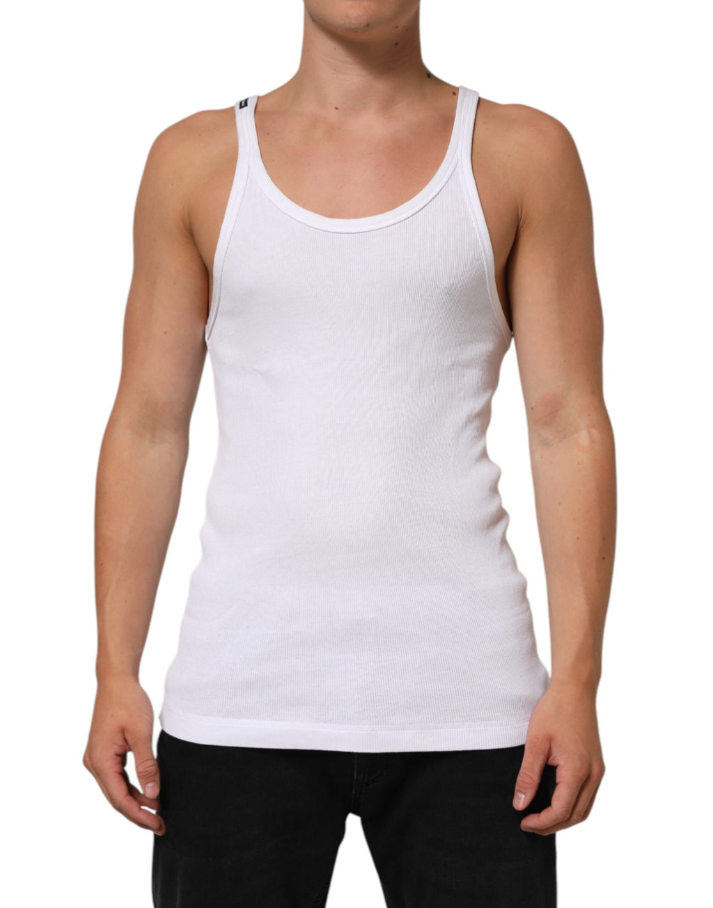Dolce & Gabbana Weißes ärmelloses Rundhals-Tank-Top T-Shirt