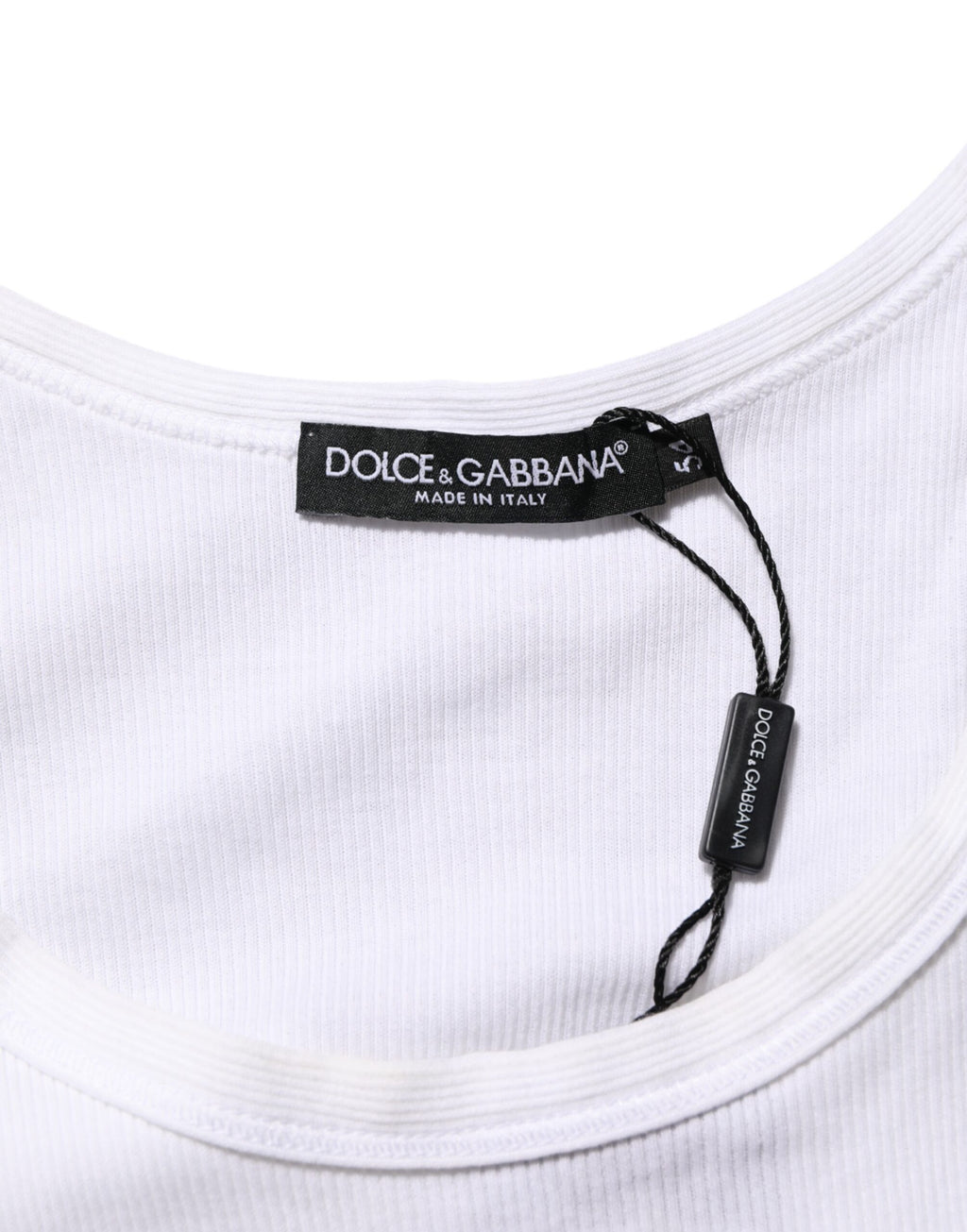 Dolce & Gabbana Weißes ärmelloses Rundhals-Tank-Top T-Shirt