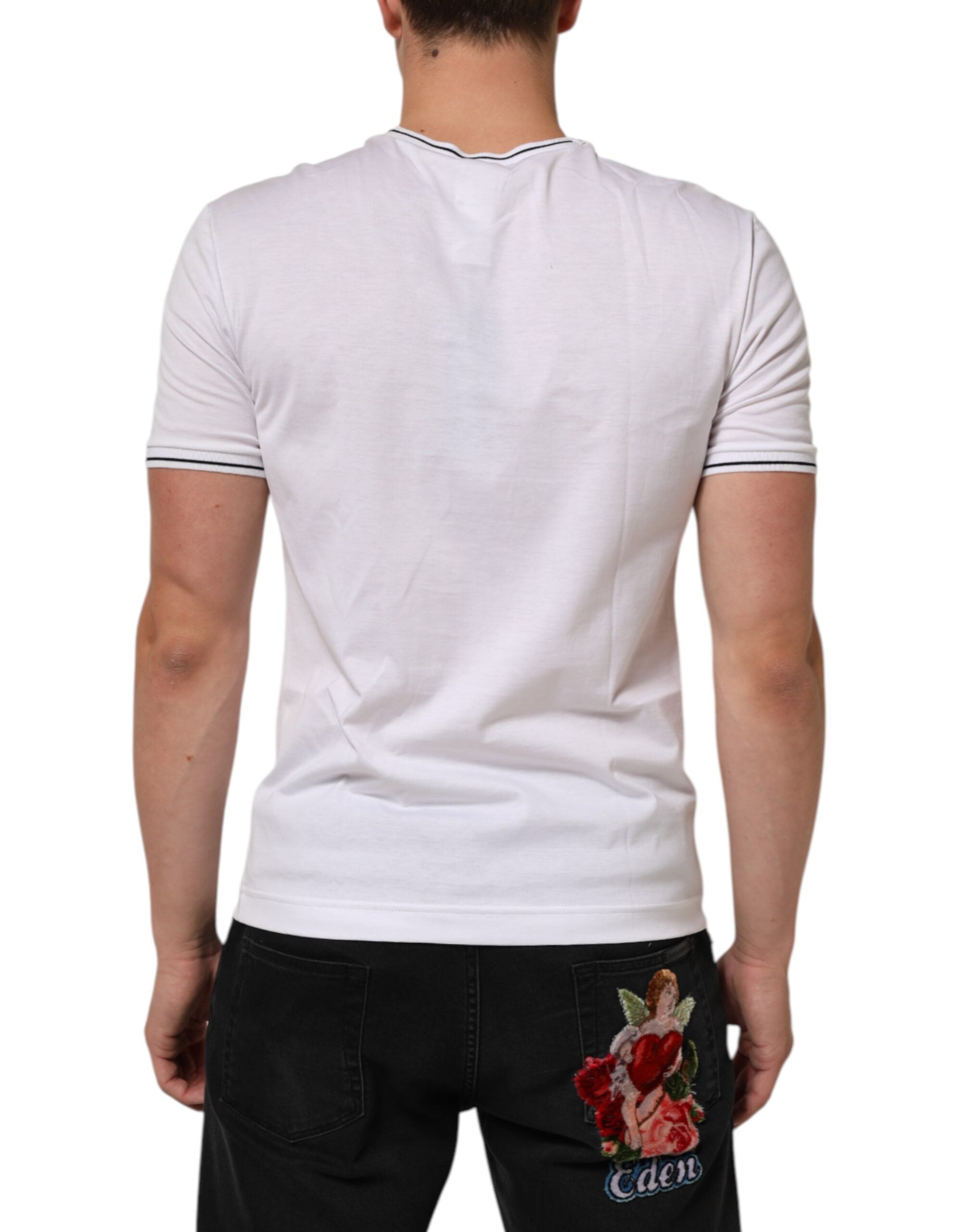 Dolce & Gabbana Weißes Kurzarm-Rundhals-T-Shirt für Männer Unterwäsche