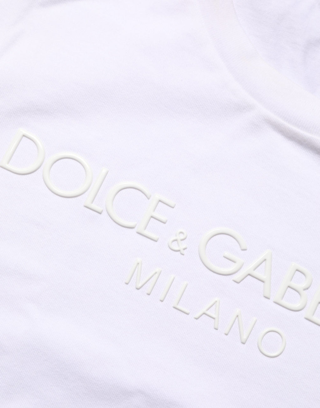 Dolce & Gabbana Weißes Baumwoll-T-Shirt mit Rundhalsausschnitt und kurzen Ärmeln