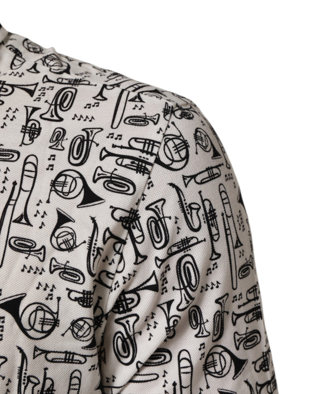 Dolce & Gabbana Weißes Polo-Shirt mit Musical-Druck und Kragen