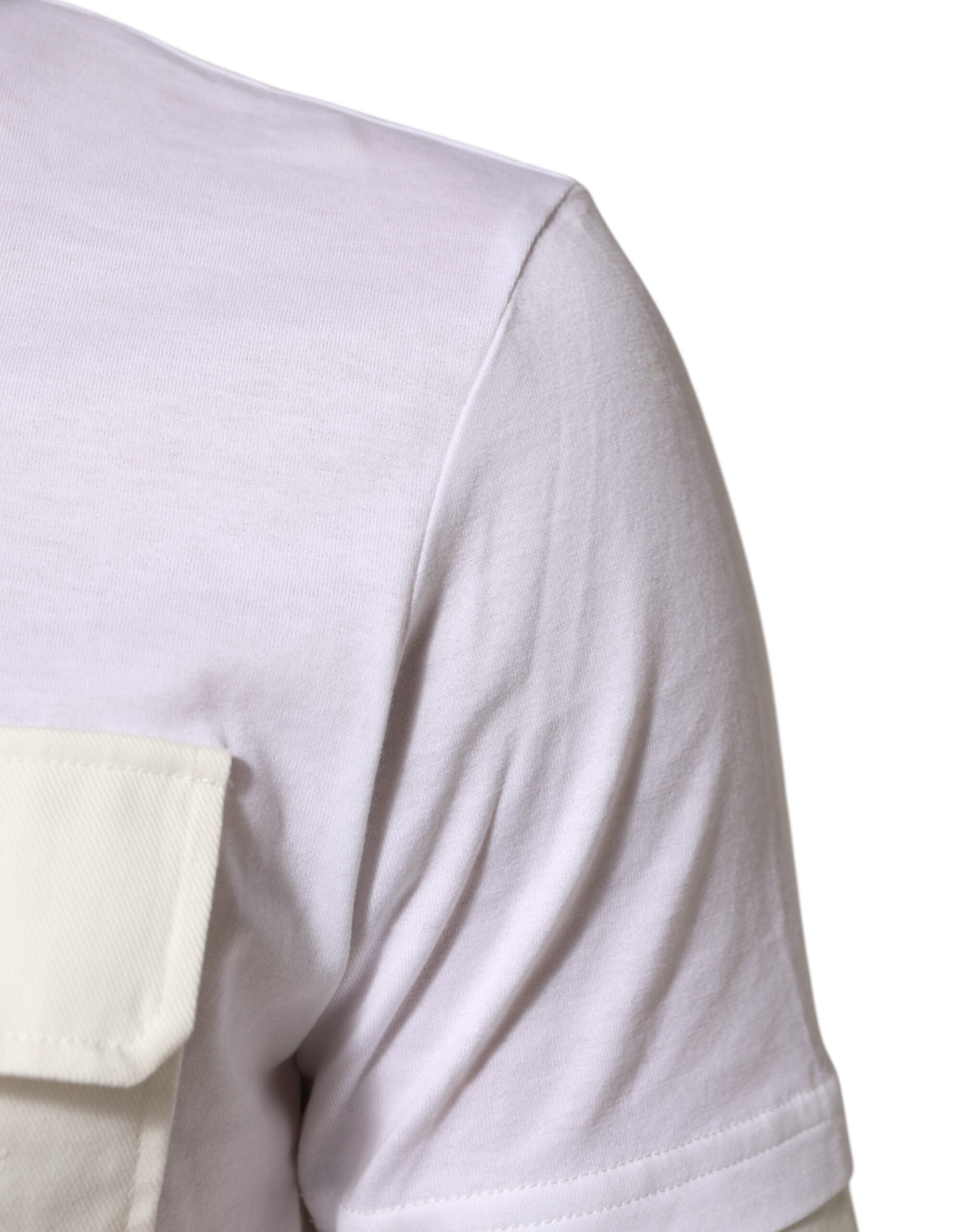 Dolce & Gabbana Weißes Baumwolltaschen-T-Shirt mit kurzen Ärmeln für Männer