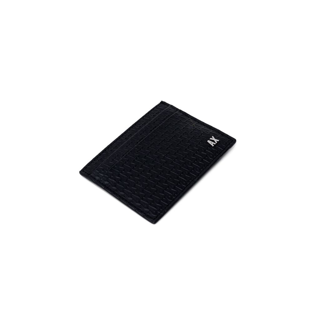 Armani Exchange Schwarzes Leder Portemonnaie