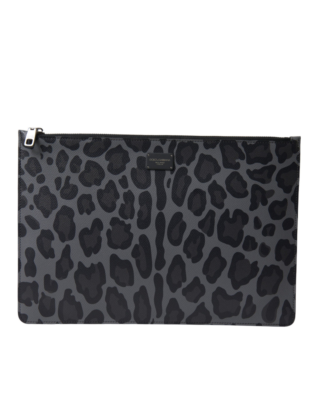 Dolce & Gabbana Multicolor Leopard Jacquard Logo Plaque Dokument Aktentasche Tasche