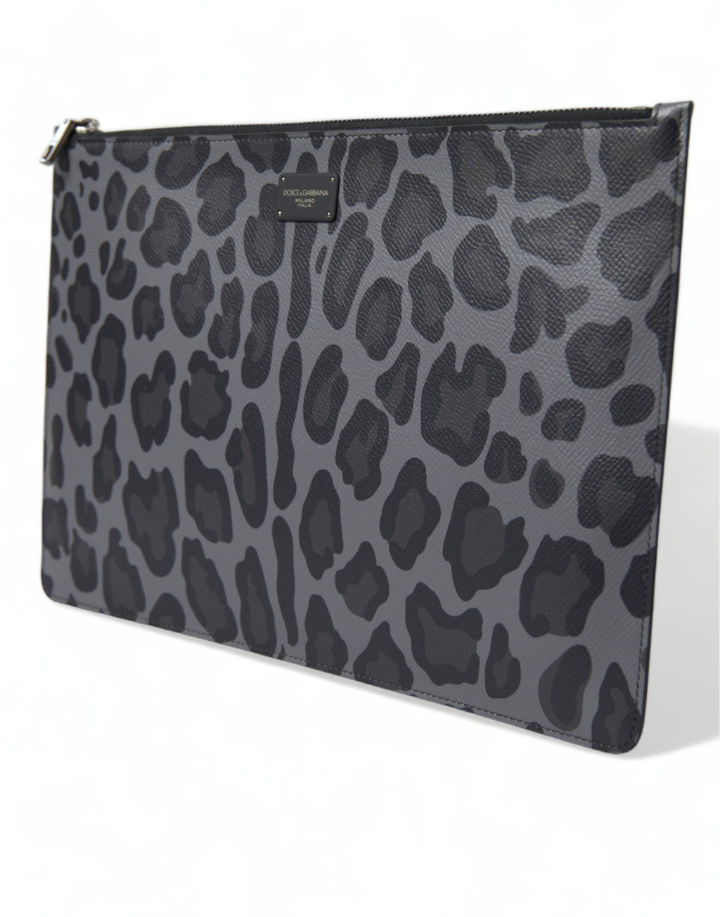 Dolce & Gabbana Multicolor Leopard Jacquard Logo Plaque Dokument Aktentasche Tasche