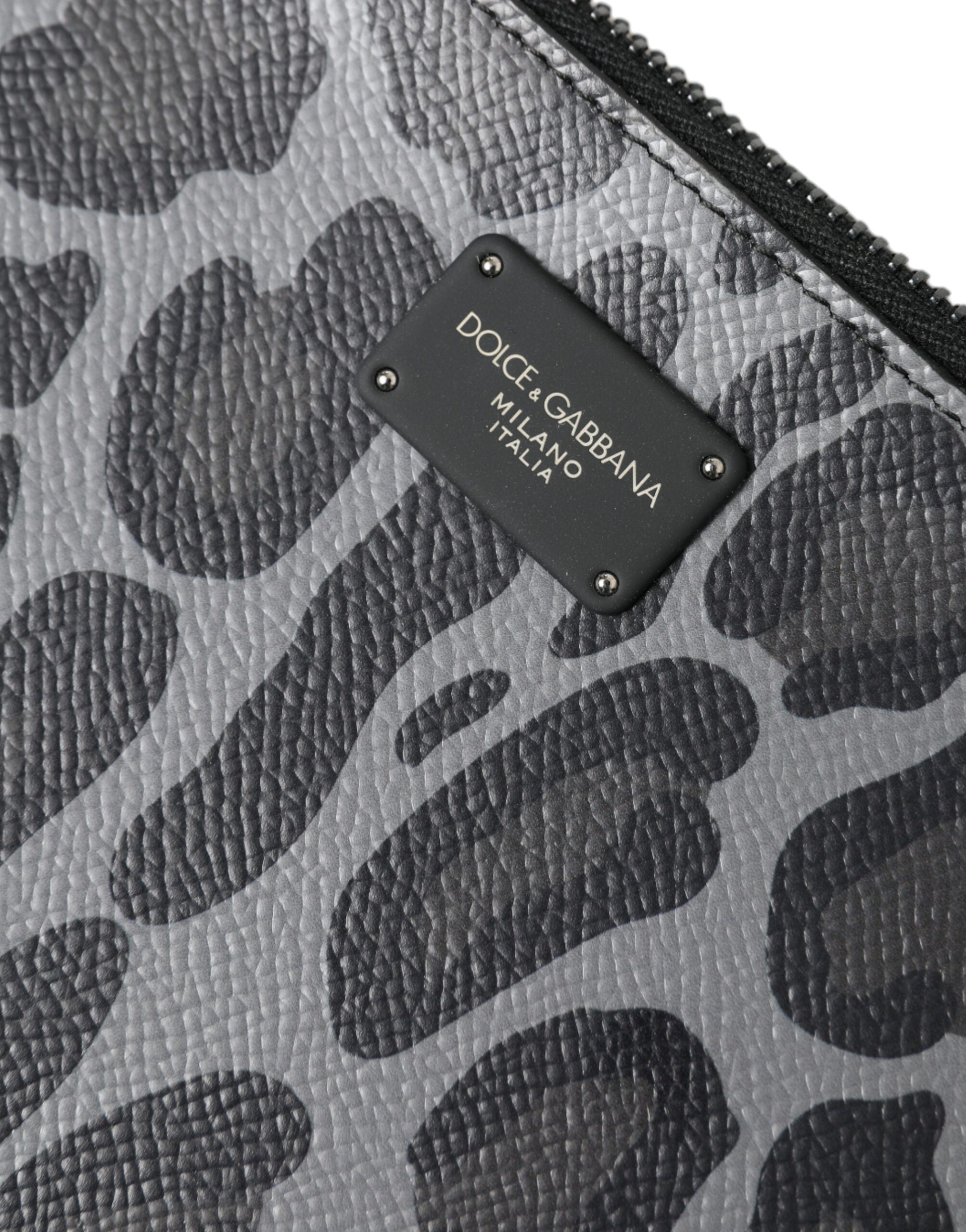Dolce & Gabbana Multicolor Leopard Jacquard Logo Plaque Dokument Aktentasche Tasche