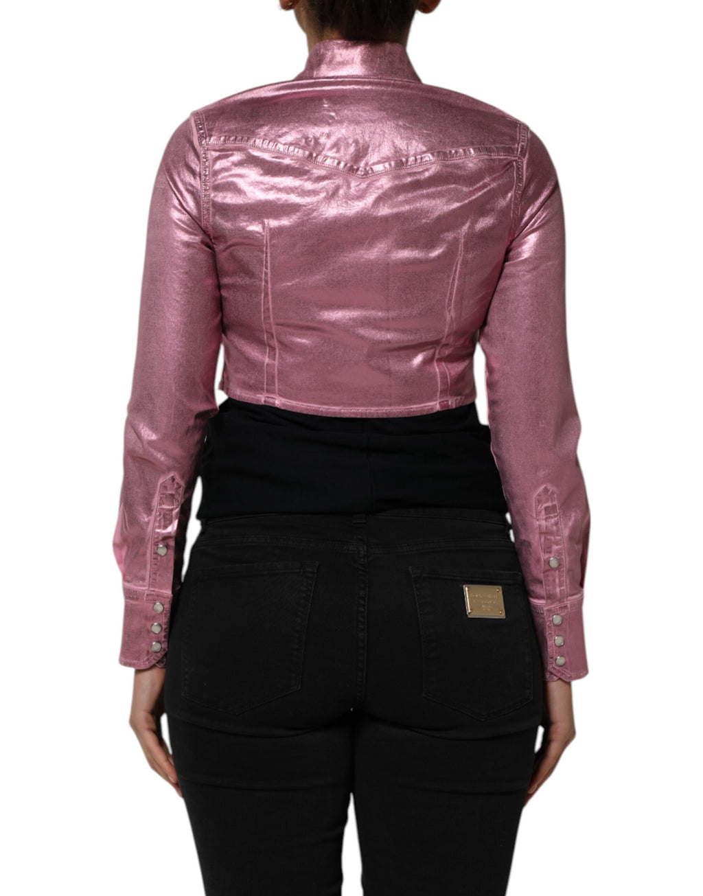 Dolce & Gabbana Rosa Baumwoll-Stretch-Cropped-Jacke