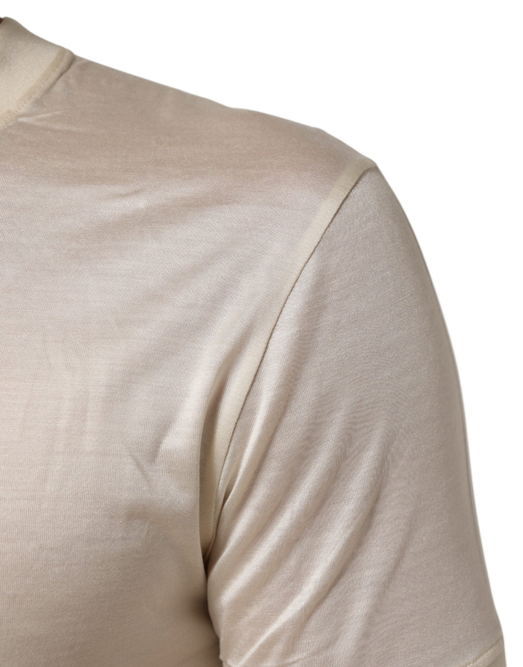 Dolce & Gabbana Weißes Seiden-T-Shirt mit Rundhalsausschnitt und kurzen Ärmeln