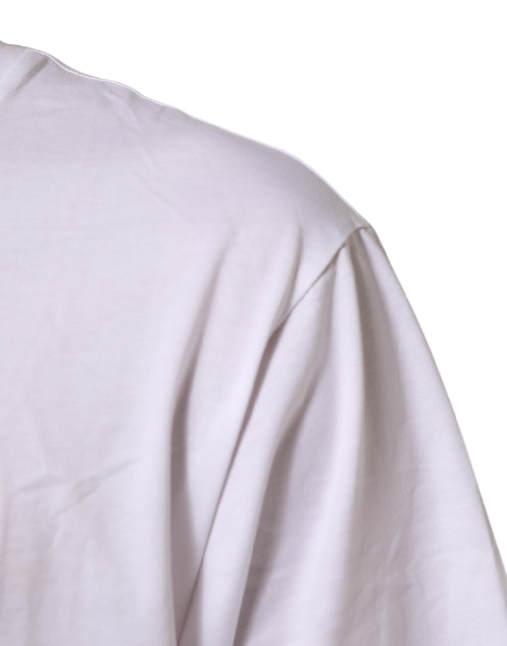 Dolce & Gabbana Weißes Logo Print Baumwolle Rundhalsausschnitt Männer T-Shirt